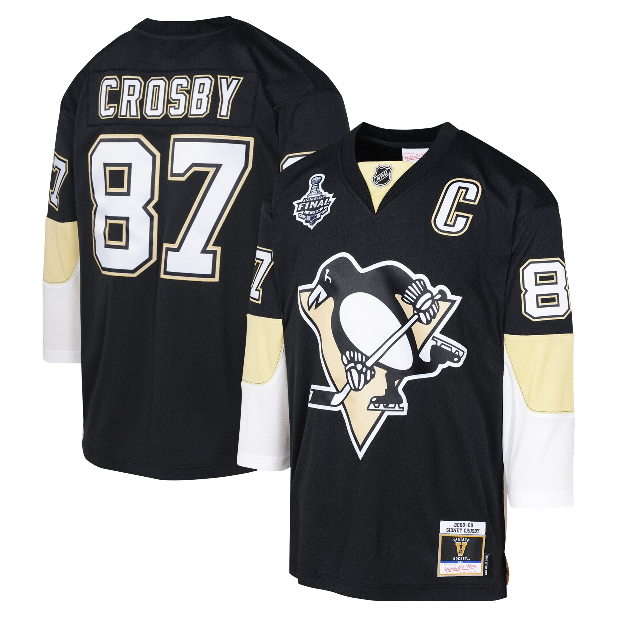 Sidney Crosby Pittsburgh Penguins Mitchell & Ness Youth 2008 Blue Line Player Jersey - Black cheap jerseys for sale - CheapJerseys.Shop