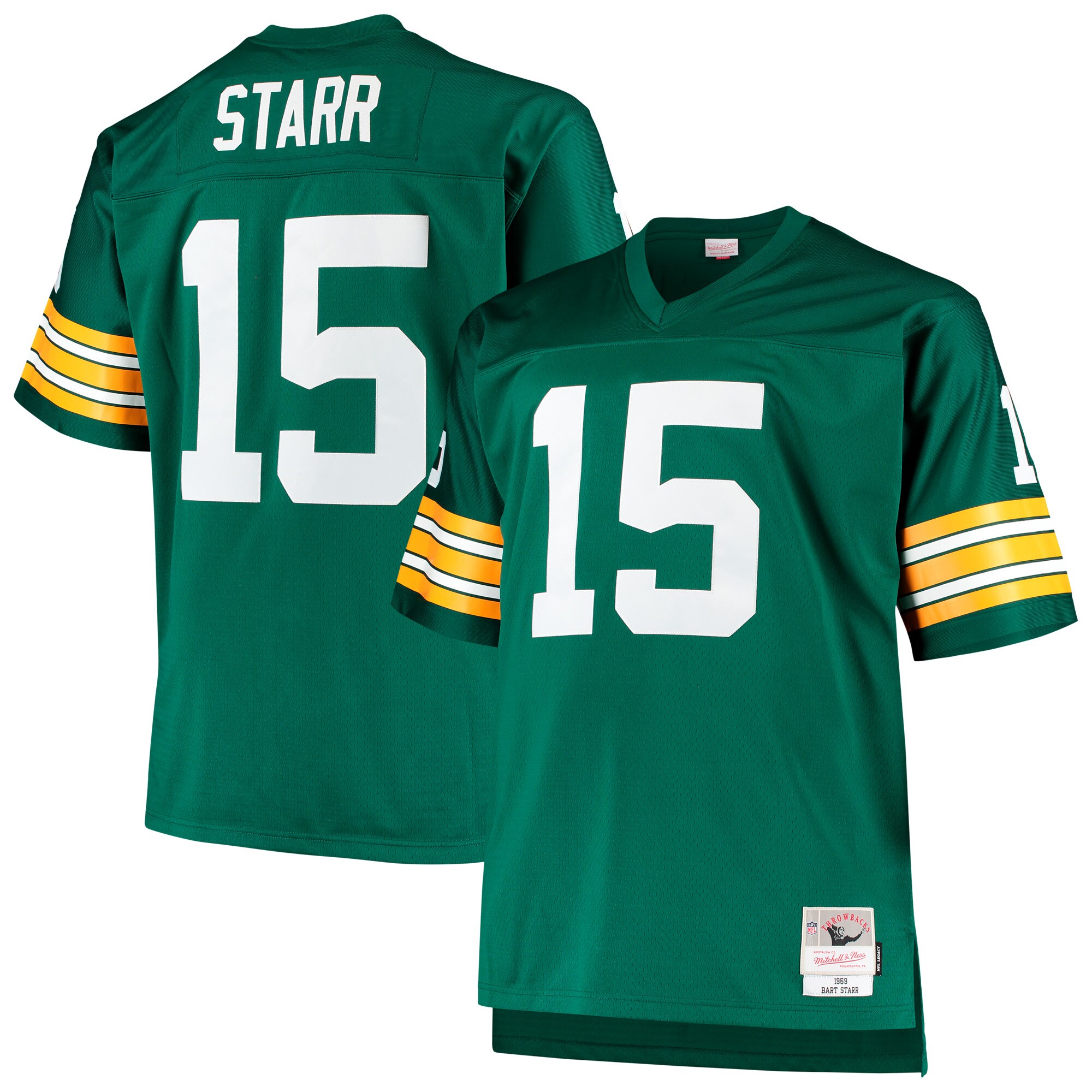 Bart Starr Green Bay Packers Mitchell & Ness Big & Tall 1968 Retired Player Replica Jersey - Green cheap jerseys for sale - CheapJerseys.Shop