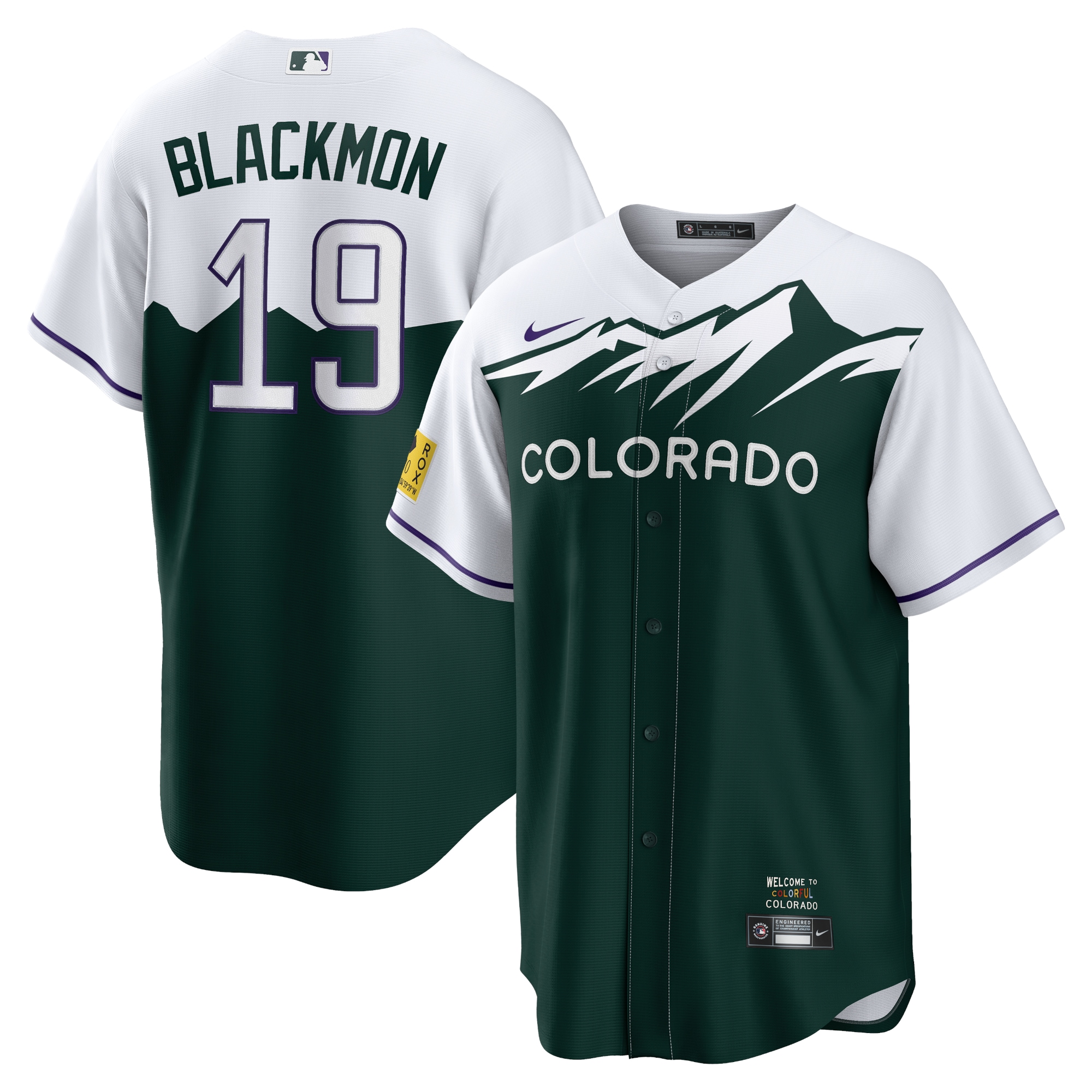 Charlie Blackmon Colorado Rockies City Connect Replica Player Jersey - White\/Forest Green cheap jerseys for sale - CheapJerseys.Shop