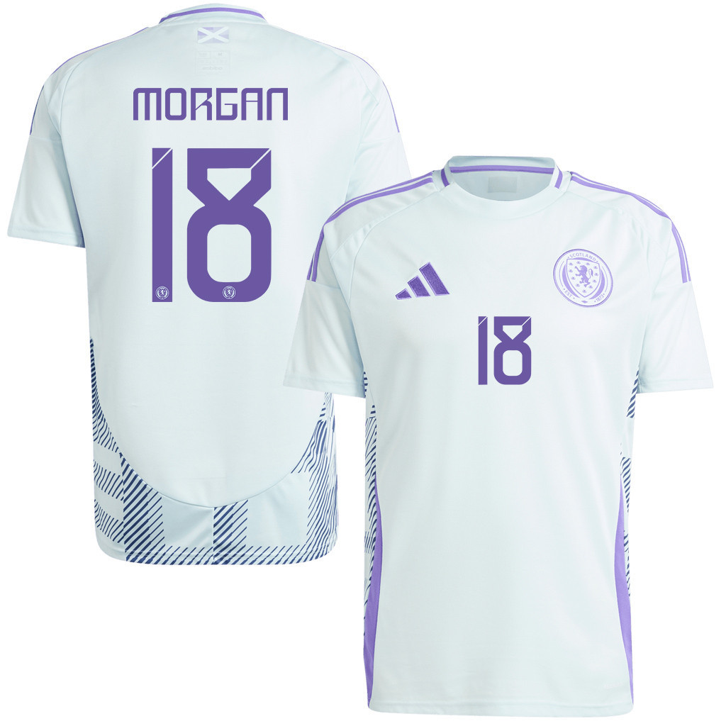 Lewis Morgan 18 Scotland National Team 2024 Away Men Jersey - White cheap jerseys for sale - CheapJerseys.Shop