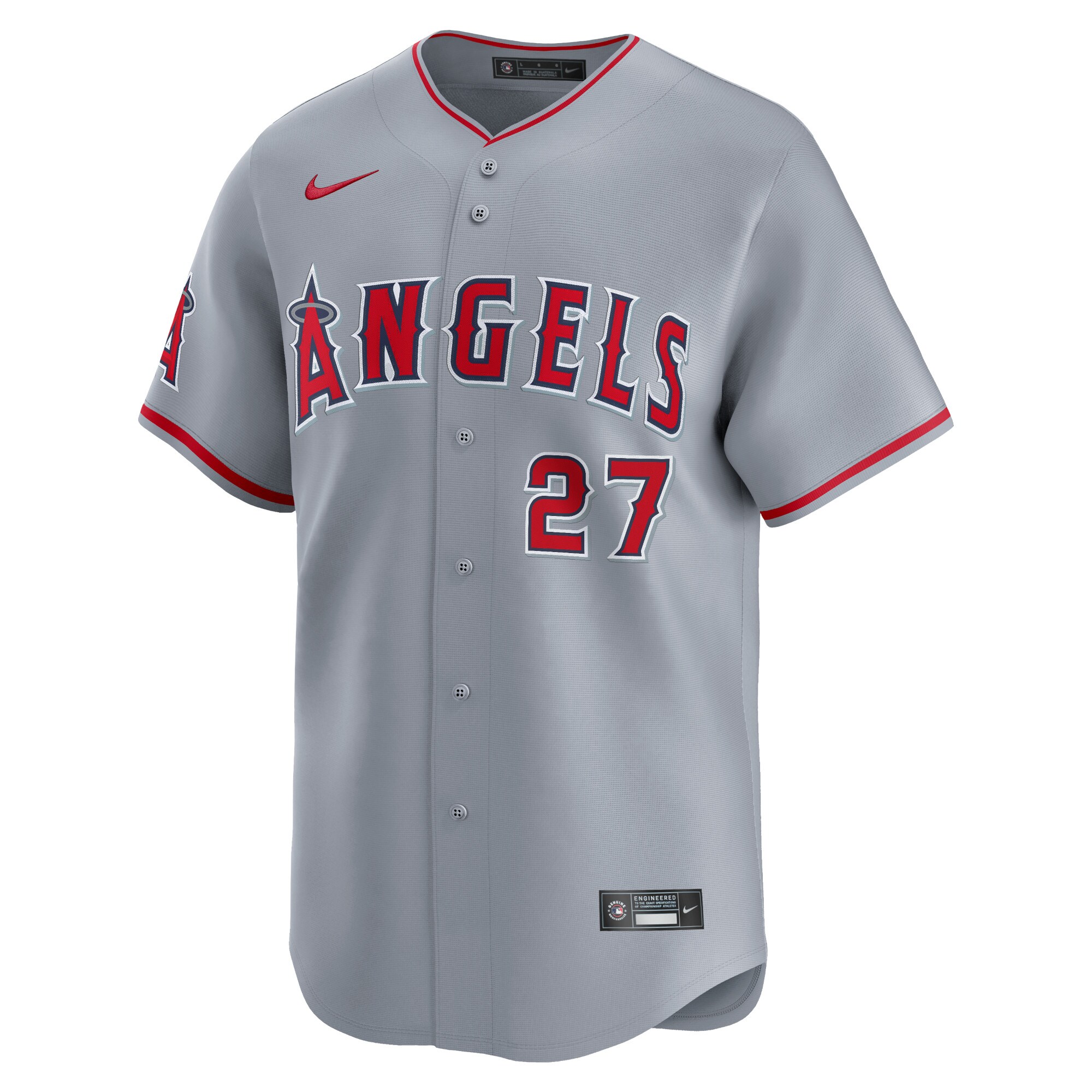 Mike Trout Los Angeles Angels Away Limited Player Jersey - Gray cheap jerseys for sale - CheapJerseys.Shop