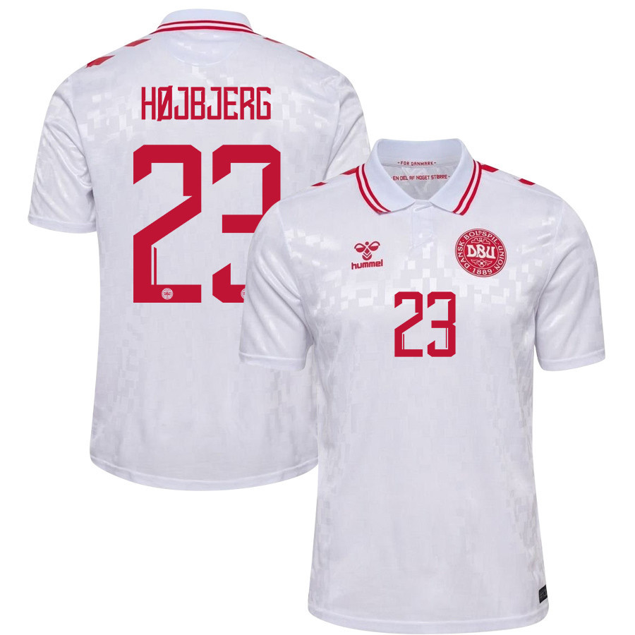 Pierre-Emile Højbjerg 23 Denmark National Team 2024/25 Away Men Jersey - White cheap jerseys for sale - CheapJerseys.Shop