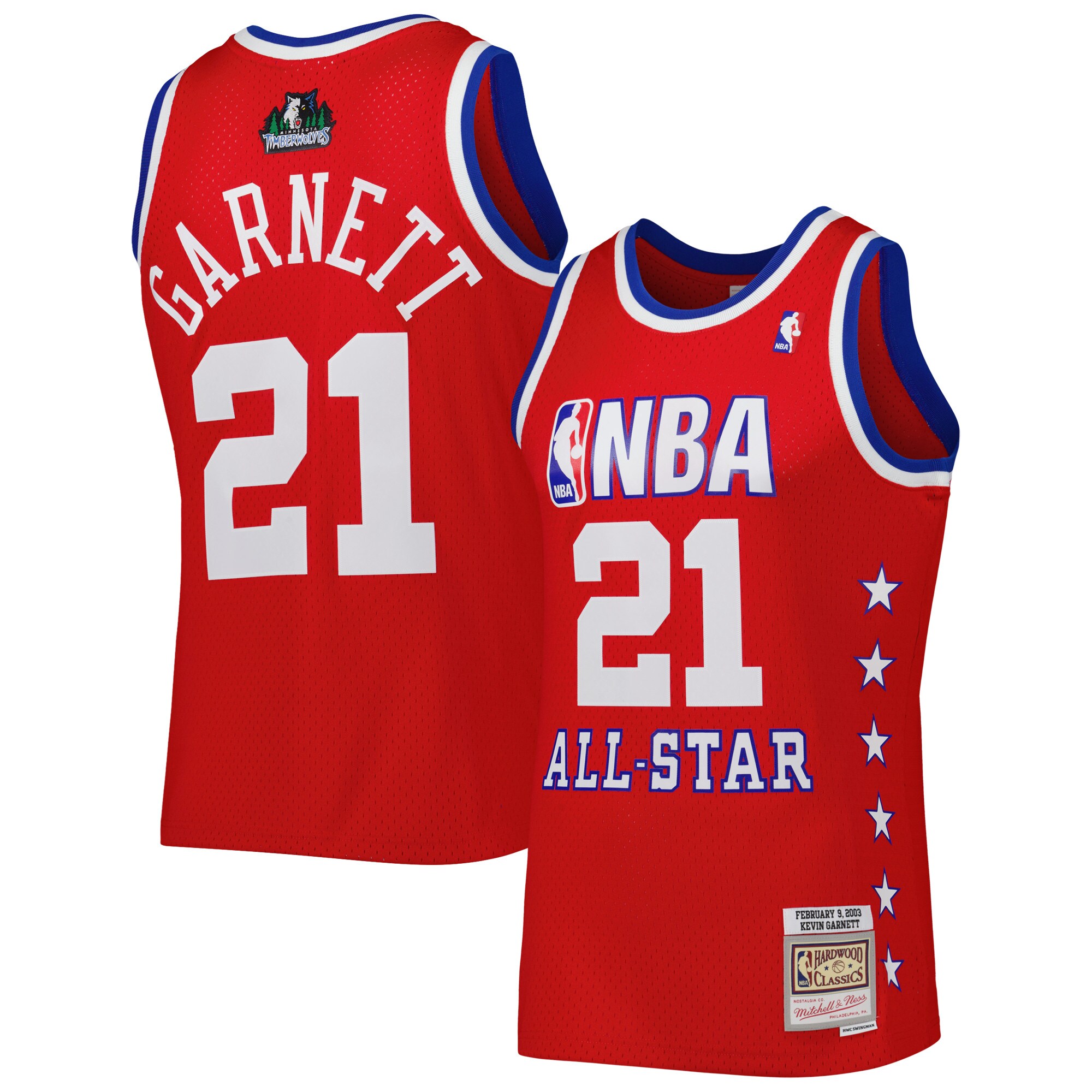 Kevin Garnett Western Conference Mitchell & Ness 2003 All Star Game Swingman Jersey - Red cheap jerseys for sale - CheapJerseys.Shop