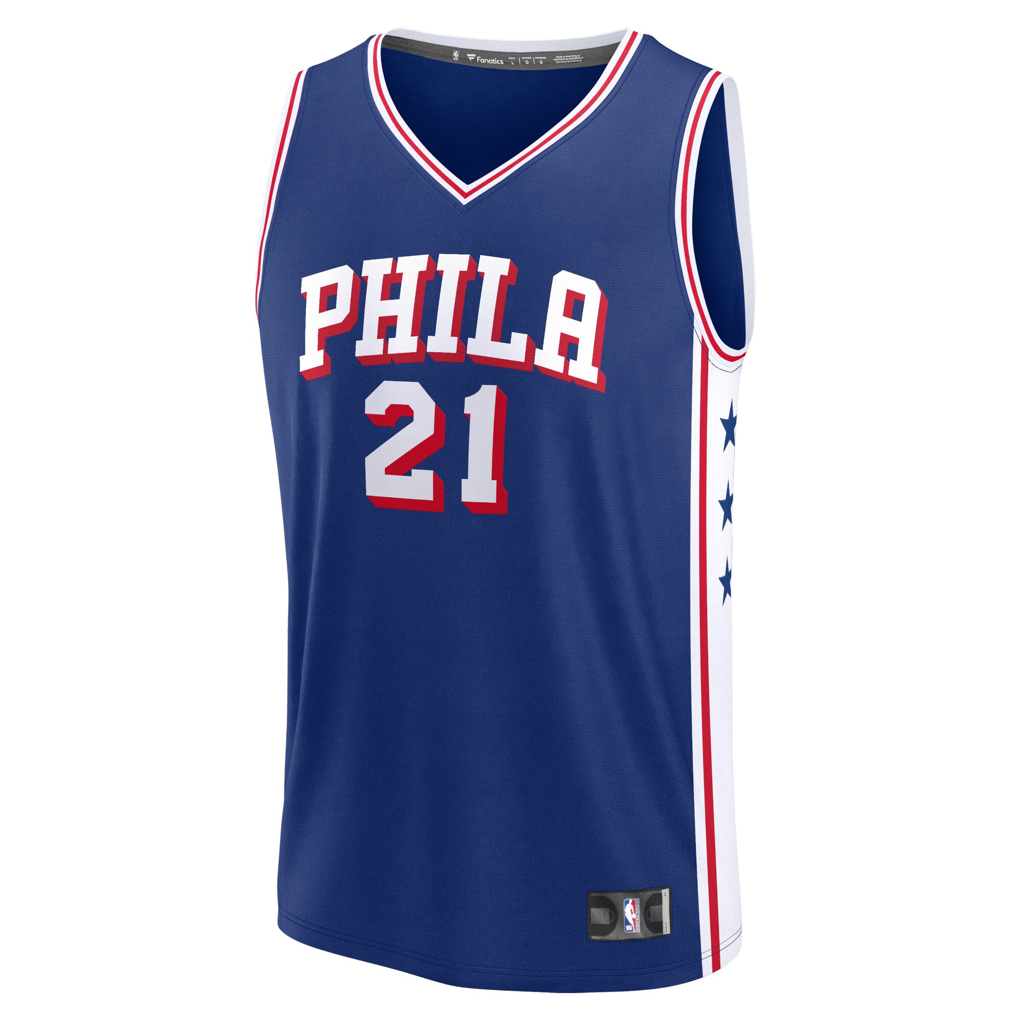 Joel Embiid Philadelphia 76ers Fanatics Fast Break Replica Jersey - Icon Edition - Royal cheap jerseys for sale - CheapJerseys.Shop