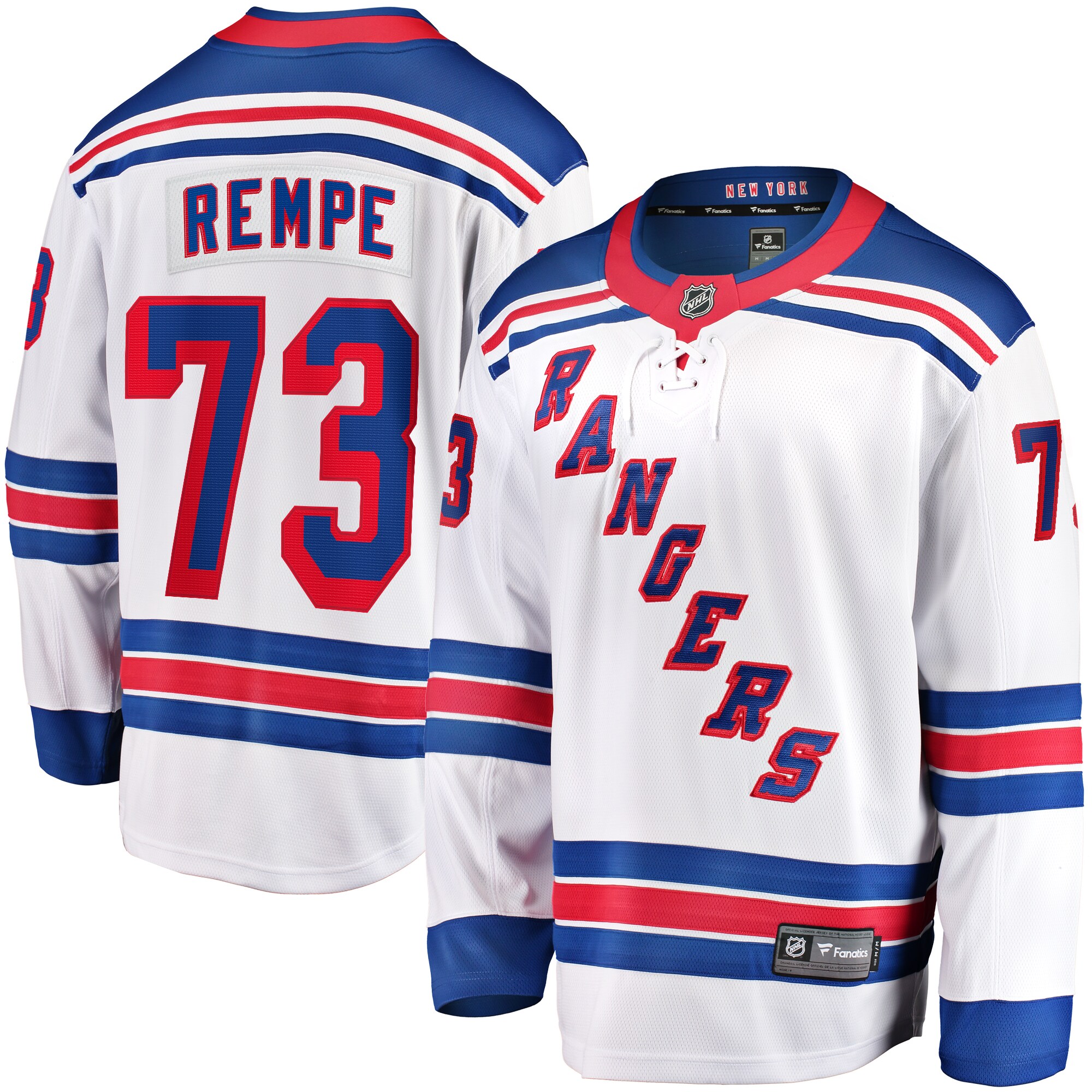 Matt Rempe New York Rangers Fanatics Away Premier Breakaway Player Jersey - White cheap jerseys for sale - CheapJerseys.Shop