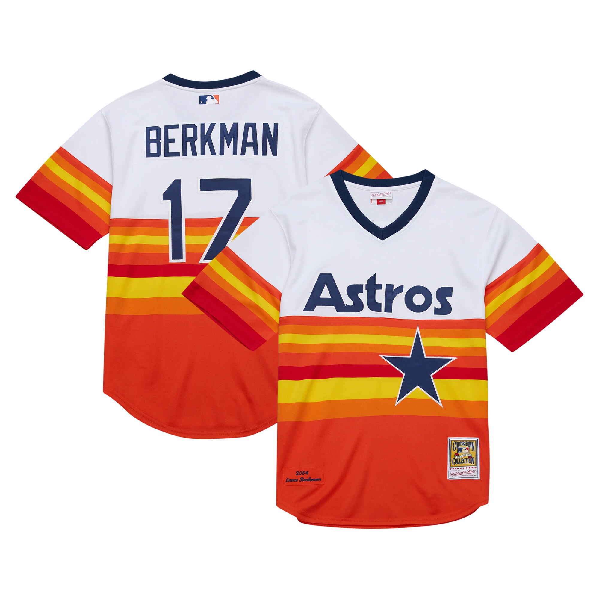 Lance Berkman Houston Astros Mitchell & Ness 2004 Cooperstown Collection Authentic Throwback Jersey - White cheap jerseys for sale - CheapJerseys.Shop