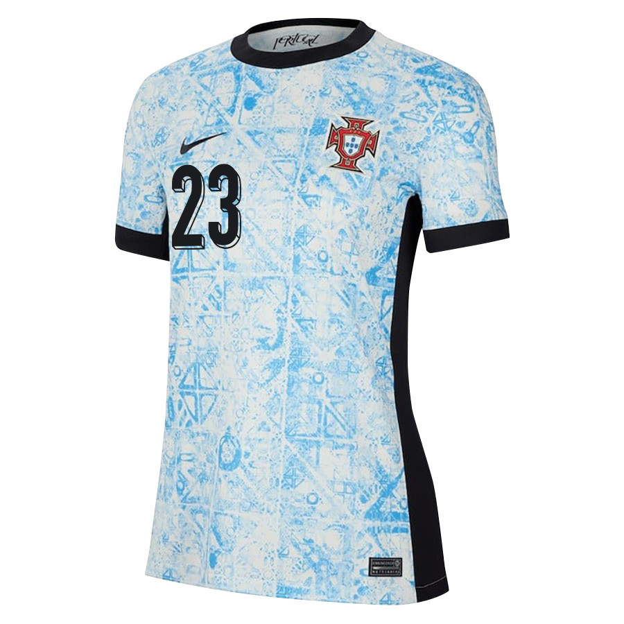 Vitinha 23 Portugal National Team 2024/25 Away WOMEN Jersey - Cream/Blue cheap jerseys for sale - CheapJerseys.Shop