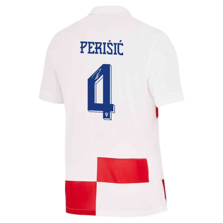 Ivan Perišić 4 Signed Croatia National Team 2024 Home Men Jersey Autographed - White cheap jerseys for sale - CheapJerseys.Shop