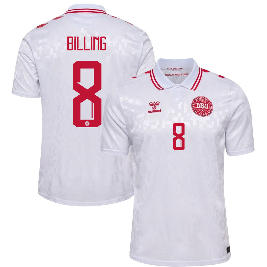 Philip Billing 8 Denmark National Team 2024/25 Away Men Jersey - White cheap jerseys for sale - CheapJerseys.Shop