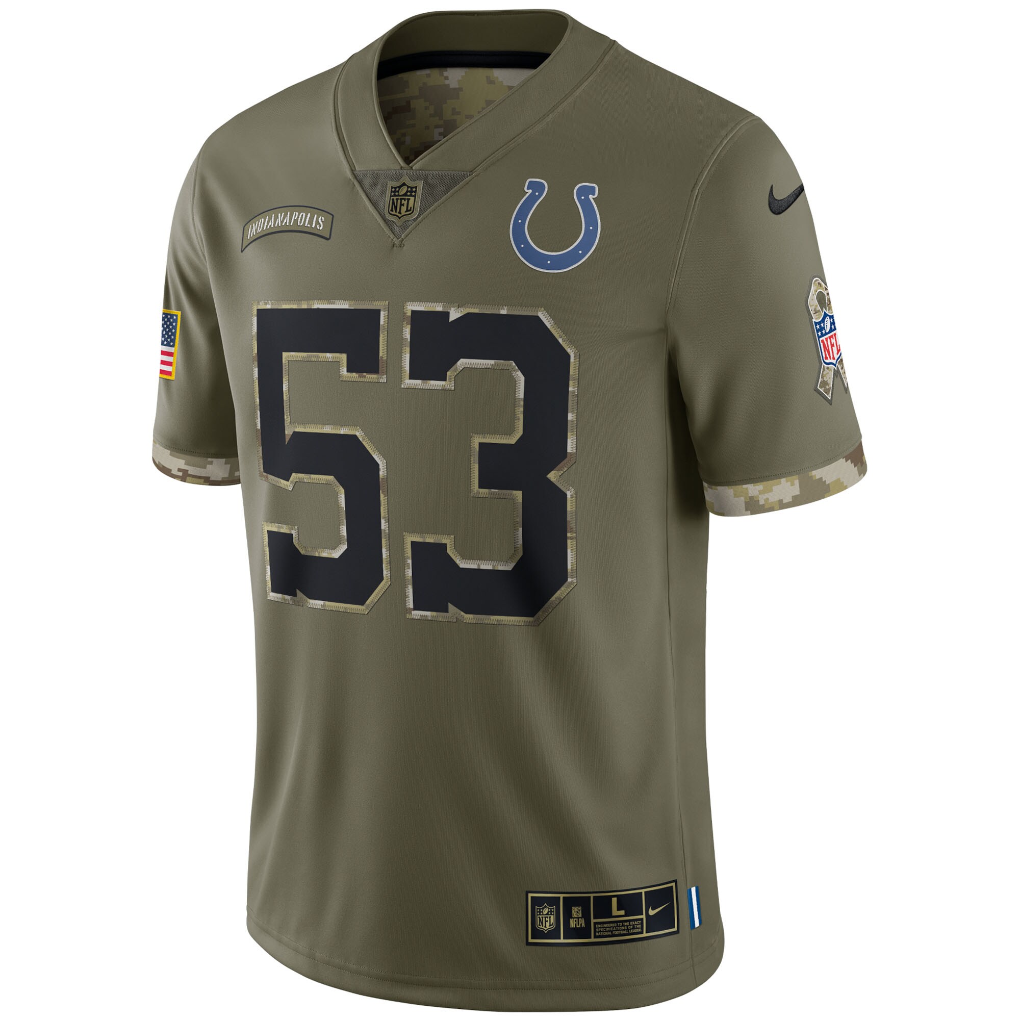 Shaquille Leonard Indianapolis Colts 2022 Salute To Service Limited Jersey - Olive cheap jerseys for sale - CheapJerseys.Shop