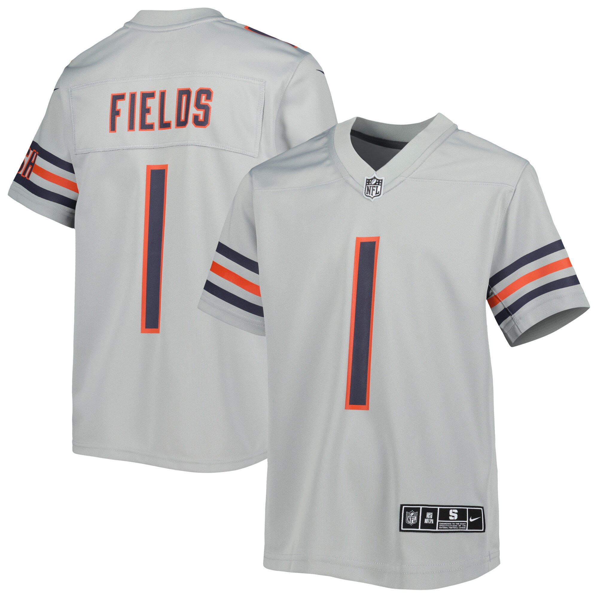 Justin Fields Chicago Bears Youth Inverted Game Jersey - Gray cheap jerseys for sale - CheapJerseys.Shop