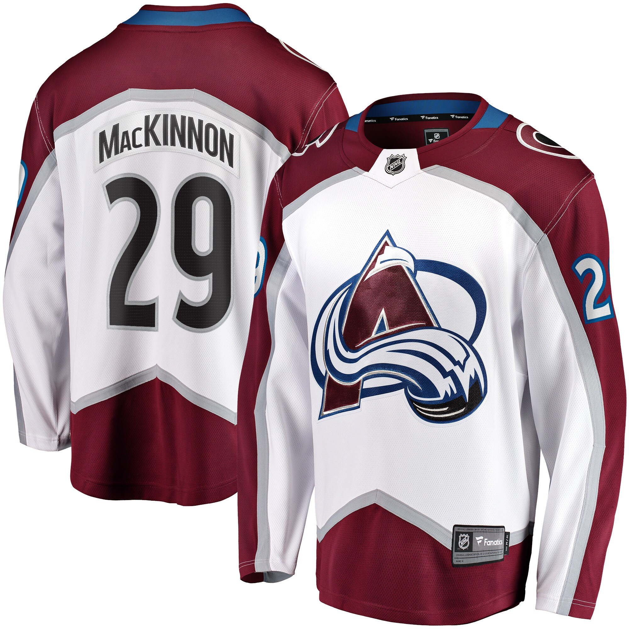Nathan MacKinnon Colorado Avalanche Fanatics Away Premier Breakaway Player Jersey - White cheap jerseys for sale - CheapJerseys.Shop