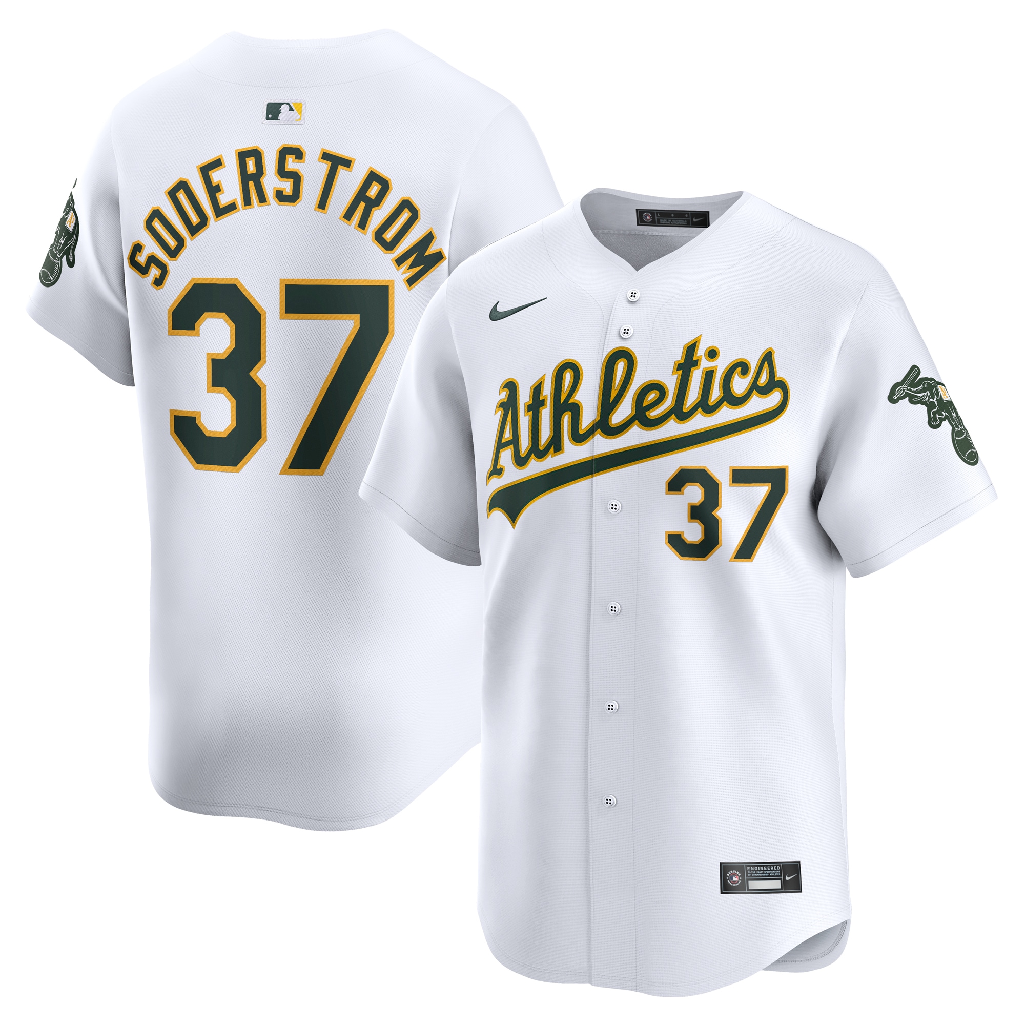 Tyler Soderstrom Oakland Athletics Home Limited Player Jersey - White cheap jerseys for sale - CheapJerseys.Shop