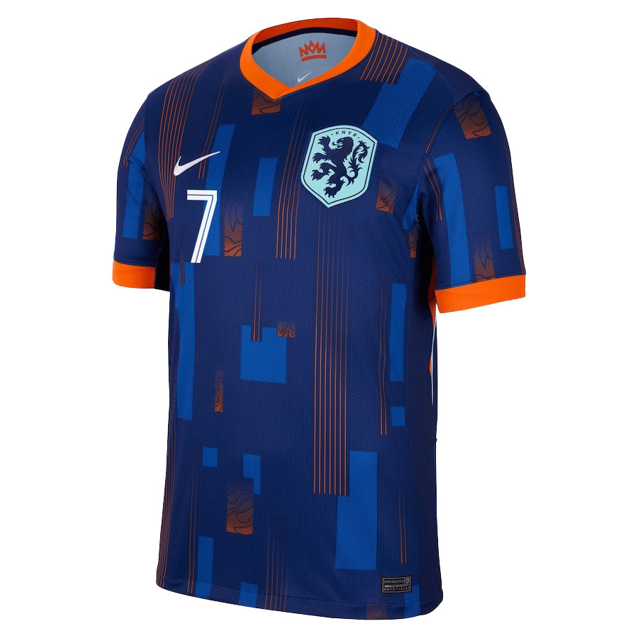 Mats Wieffer 7 Netherlands National Team 2024/25 Away Men Jersey - Navy cheap jerseys for sale - CheapJerseys.Shop