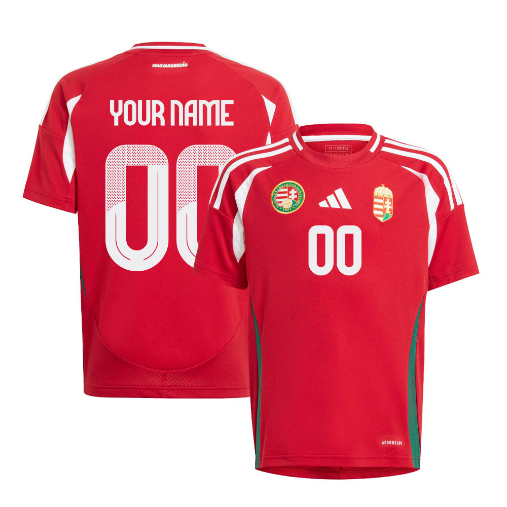 Hungary National Team 2024/25 Home YOUTH Custom Jersey - Red cheap jerseys for sale - CheapJerseys.Shop
