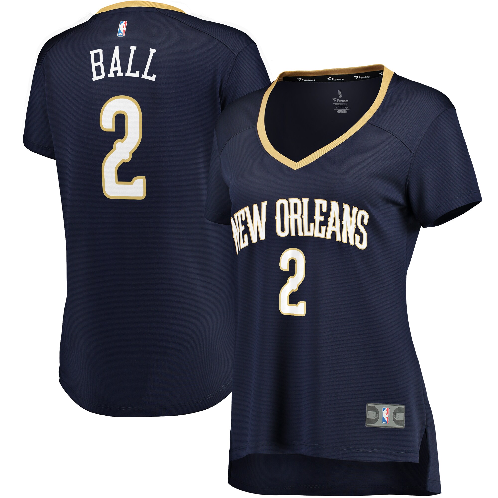 Lonzo Ball New Orleans Pelicans Fanatics Women's Fast Break Replica Jersey Navy - Icon Edition cheap jerseys for sale - CheapJerseys.Shop
