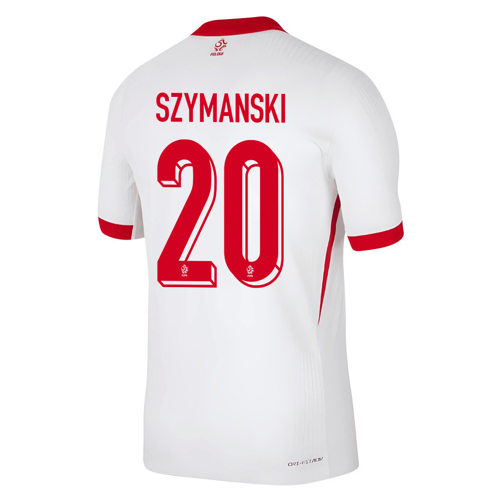 Sebastian Szymanski 20 Poland National Team 2024/25 Home Men Jersey - White cheap jerseys for sale - CheapJerseys.Shop