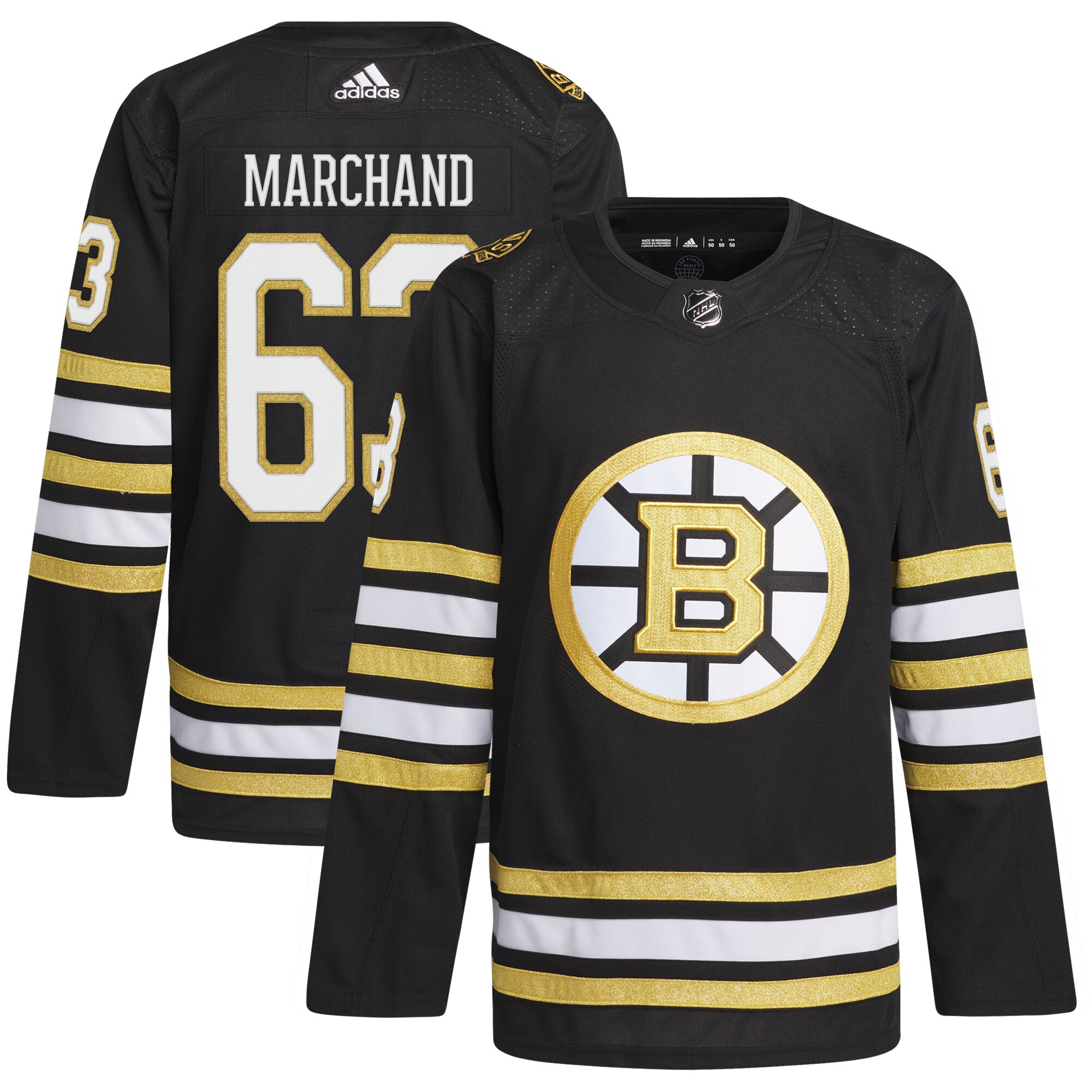 Brad Marchand Boston Bruins Primegreen 100th Anniversary Authentic Player Jersey - Black cheap jerseys for sale - CheapJerseys.Shop