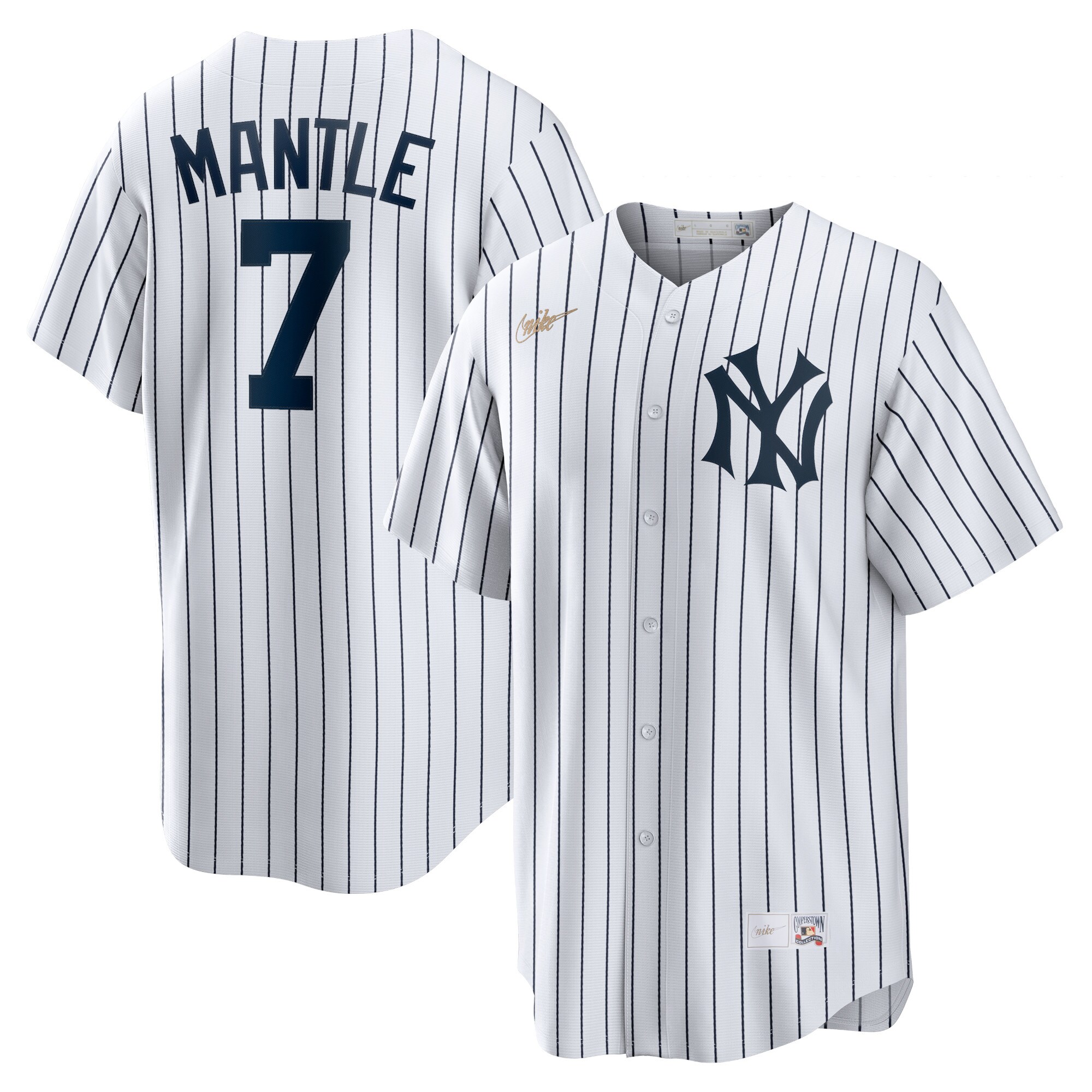 Mickey Mantle New York Yankees Home Cooperstown Collection Player Jersey - White cheap jerseys for sale - CheapJerseys.Shop