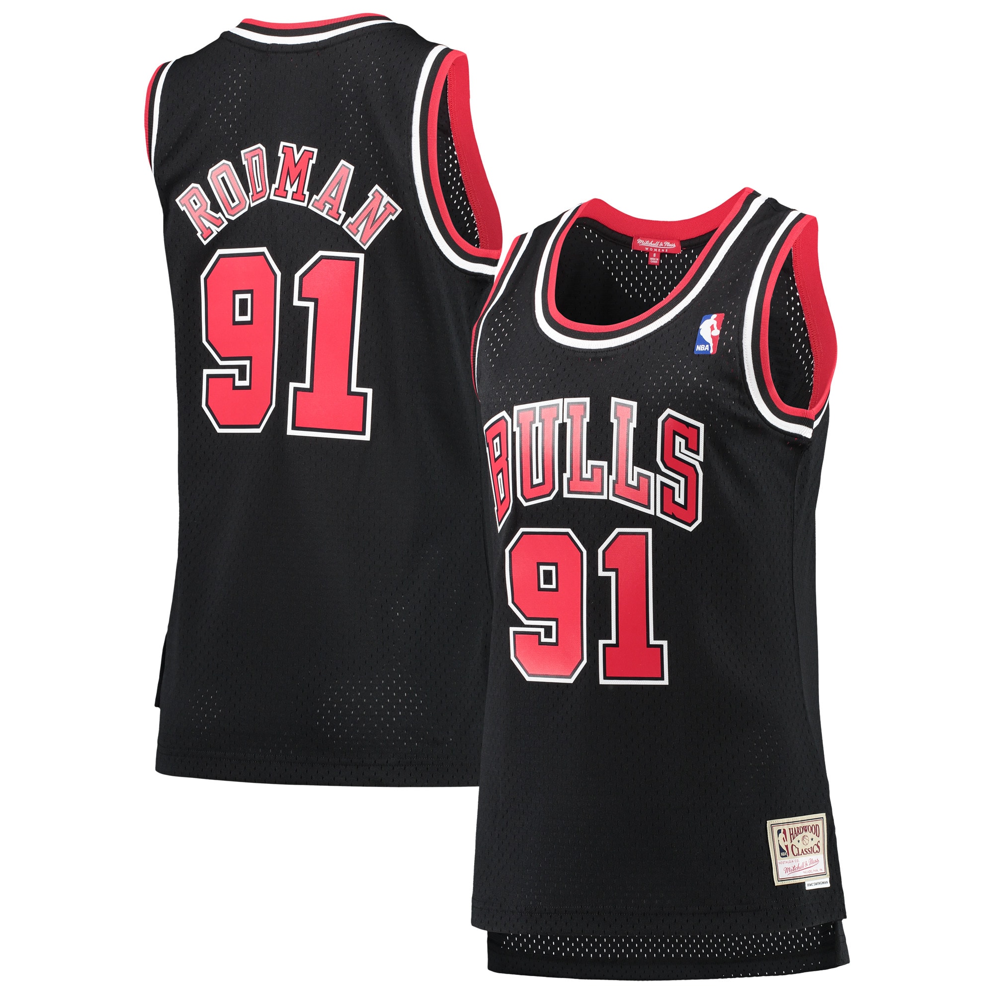 Dennis Rodman Chicago Bulls Mitchell & Ness Women's Hardwood Classics Swingman Jersey - Black cheap jerseys for sale - CheapJerseys.Shop