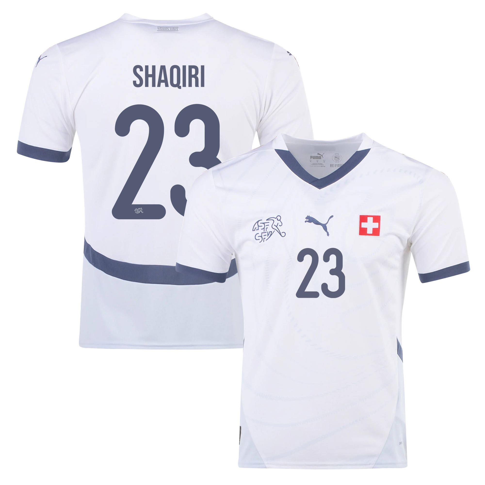 Xherdan Shaqiri 23 Switzerland National Team 2024/25 Away Men Jersey - White cheap jerseys for sale - CheapJerseys.Shop