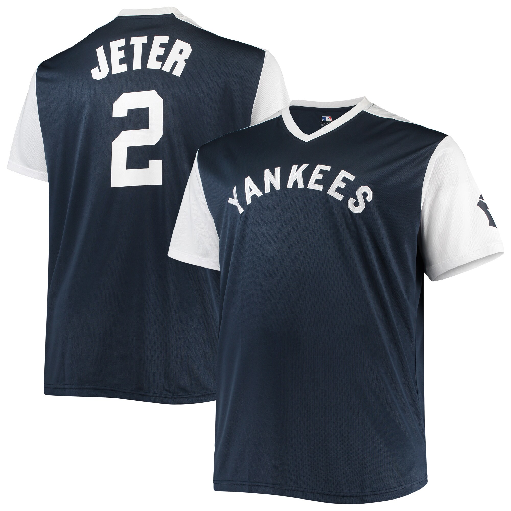 Derek Jeter New York Yankees Cooperstown Collection Replica Player Jersey - Navy\/White cheap jerseys for sale - CheapJerseys.Shop