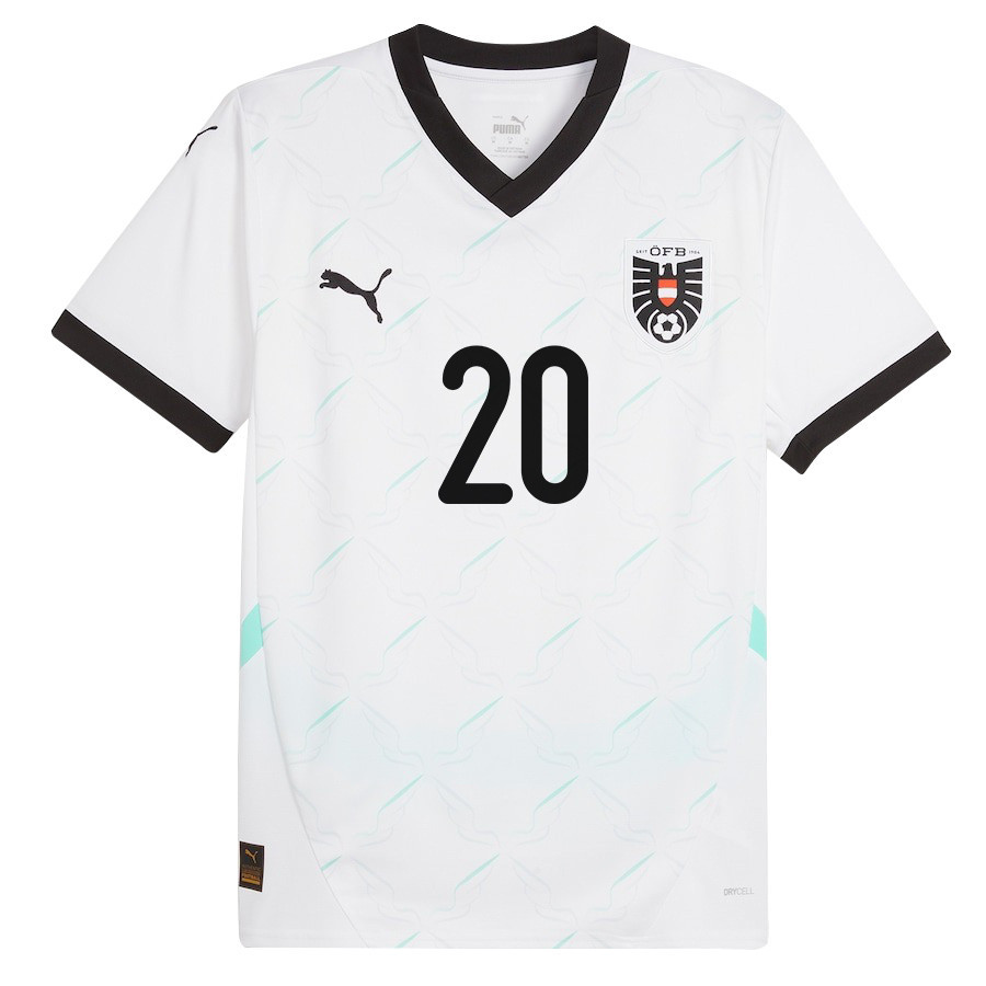 Konrad Laimer 20 Austria National Team 2024/25 Away Men Jersey - White cheap jerseys for sale - CheapJerseys.Shop