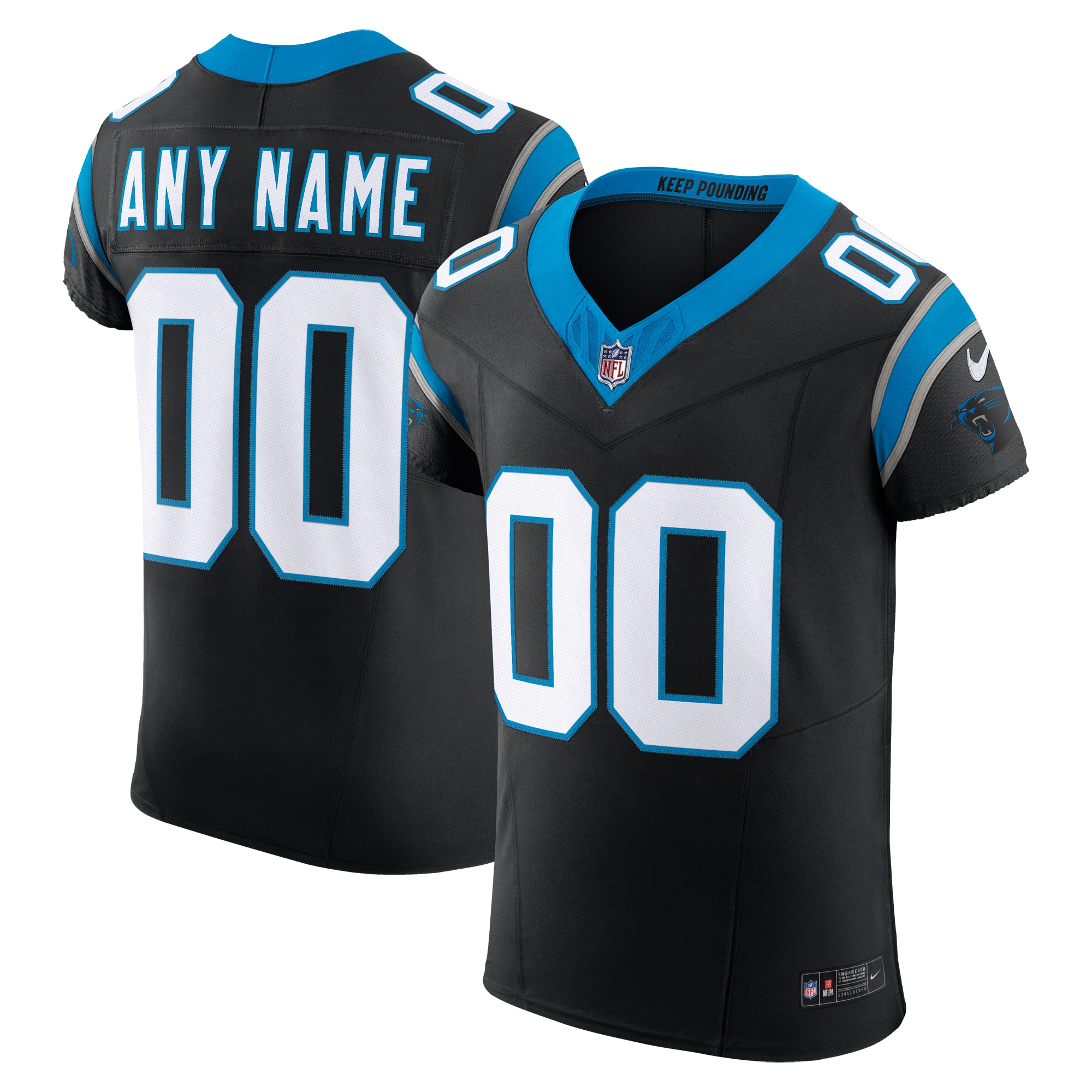 Carolina Panthers Vapor F.U.S.E. Elite Custom Jersey - Black cheap jerseys for sale - CheapJerseys.Shop