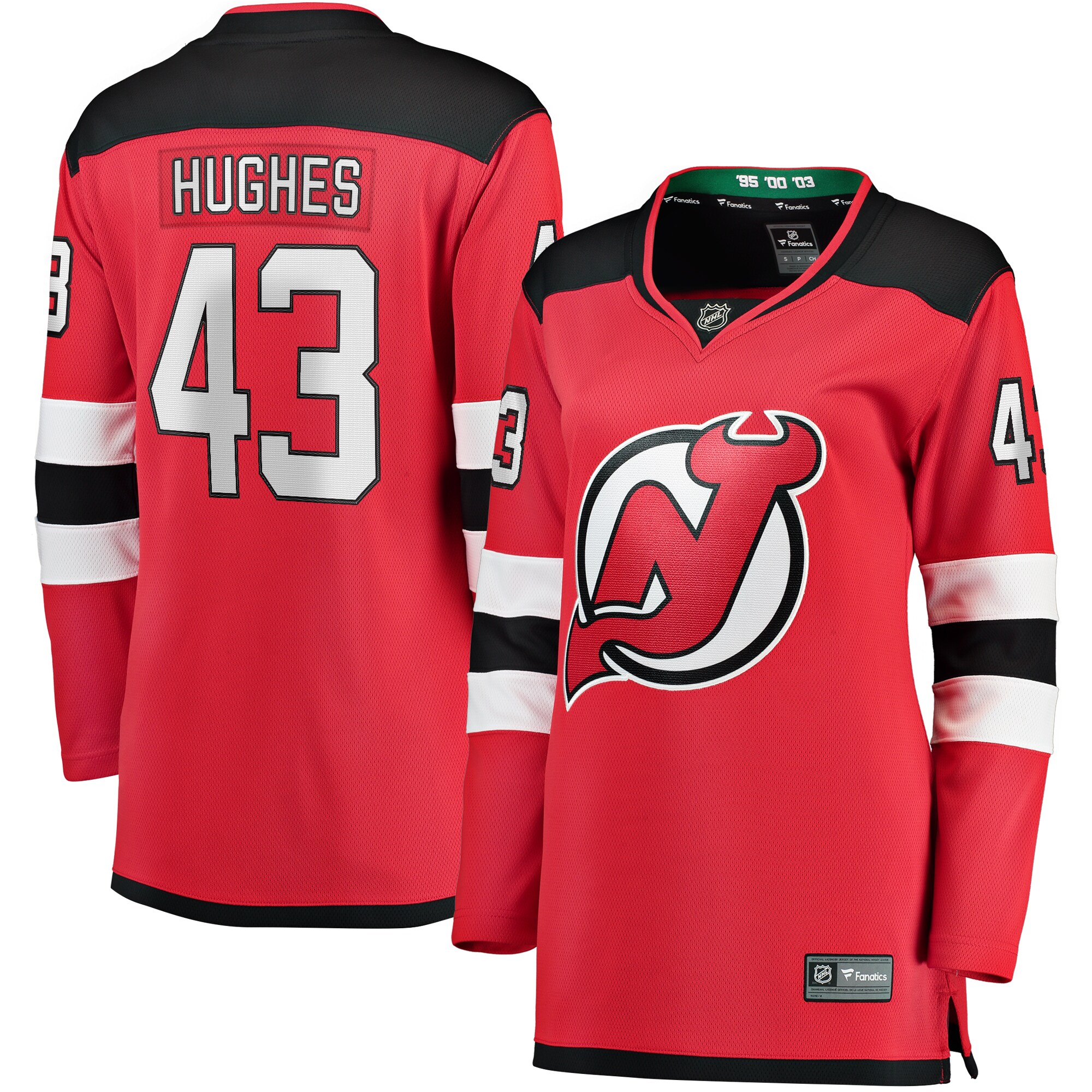 Luke Hughes New Jersey Devils Fanatics Women's Home Breakaway Player Jersey - Red cheap jerseys for sale - CheapJerseys.Shop