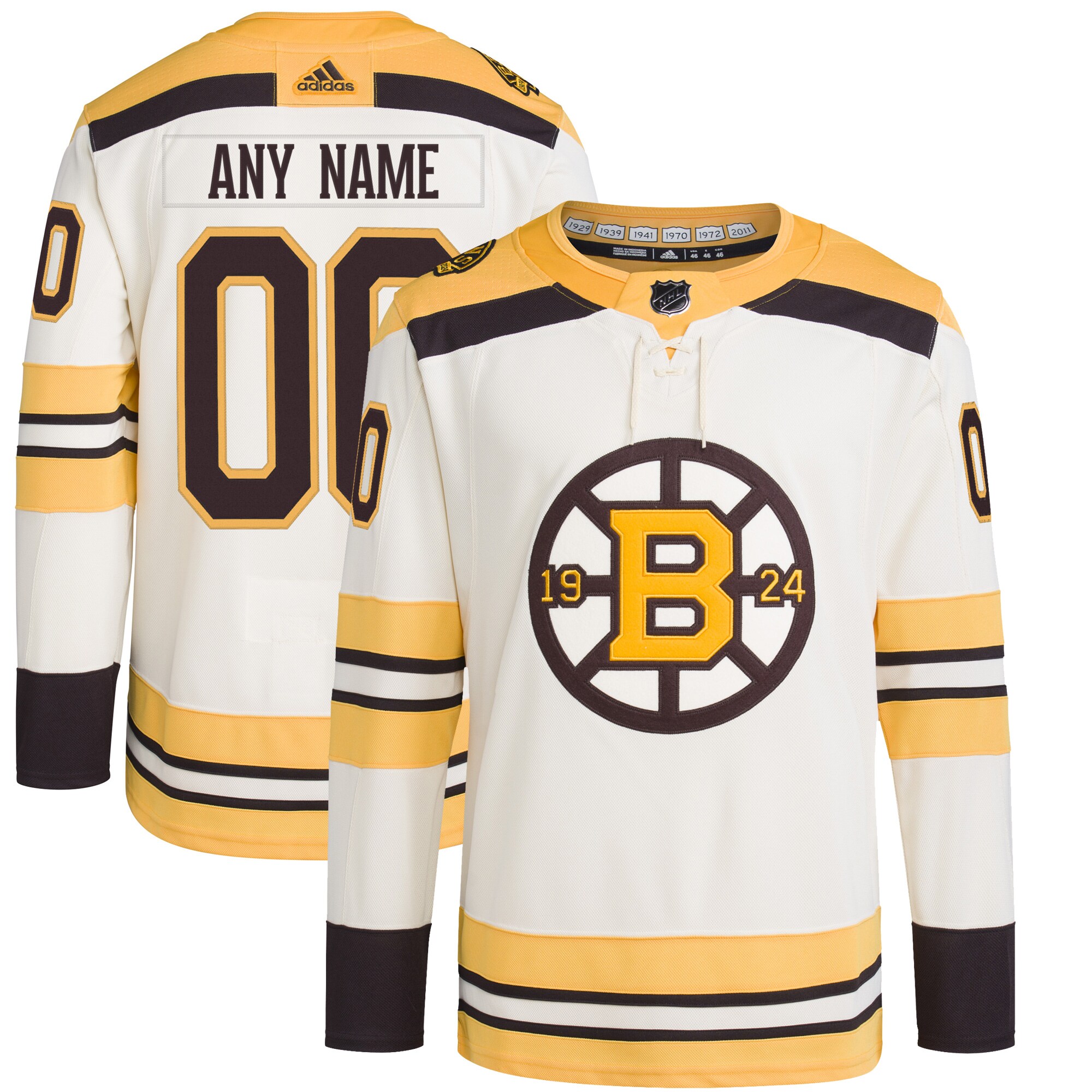 Boston Bruins 100th Anniversary Primegreen Authentic Custom Jersey - Cream cheap jerseys for sale - CheapJerseys.Shop