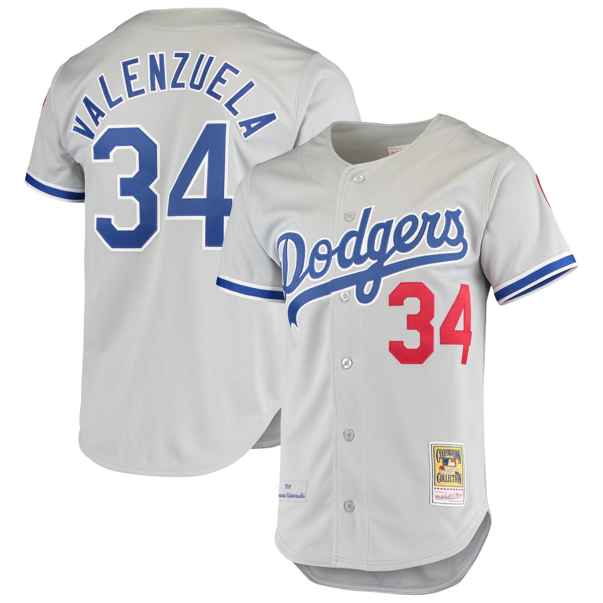 Fernando Valenzuela Los Angeles Dodgers Mitchell & Ness Road 1981 Cooperstown Collection Authentic Jersey - Gray cheap jerseys for sale - CheapJerseys.Shop
