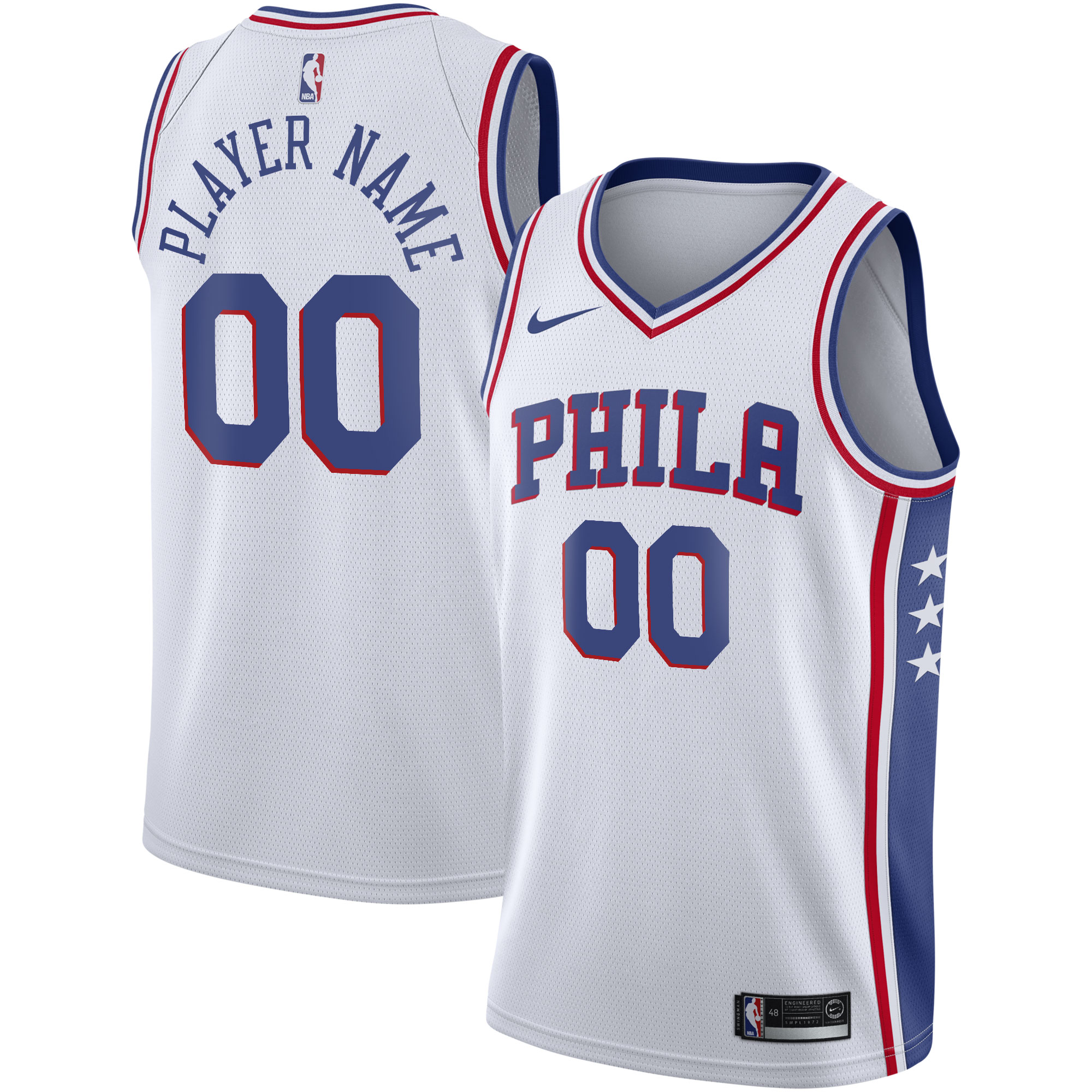 Philadelphia 76ers 2020\/21 Swingman Custom Jersey - Association Edition - White cheap jerseys for sale - CheapJerseys.Shop