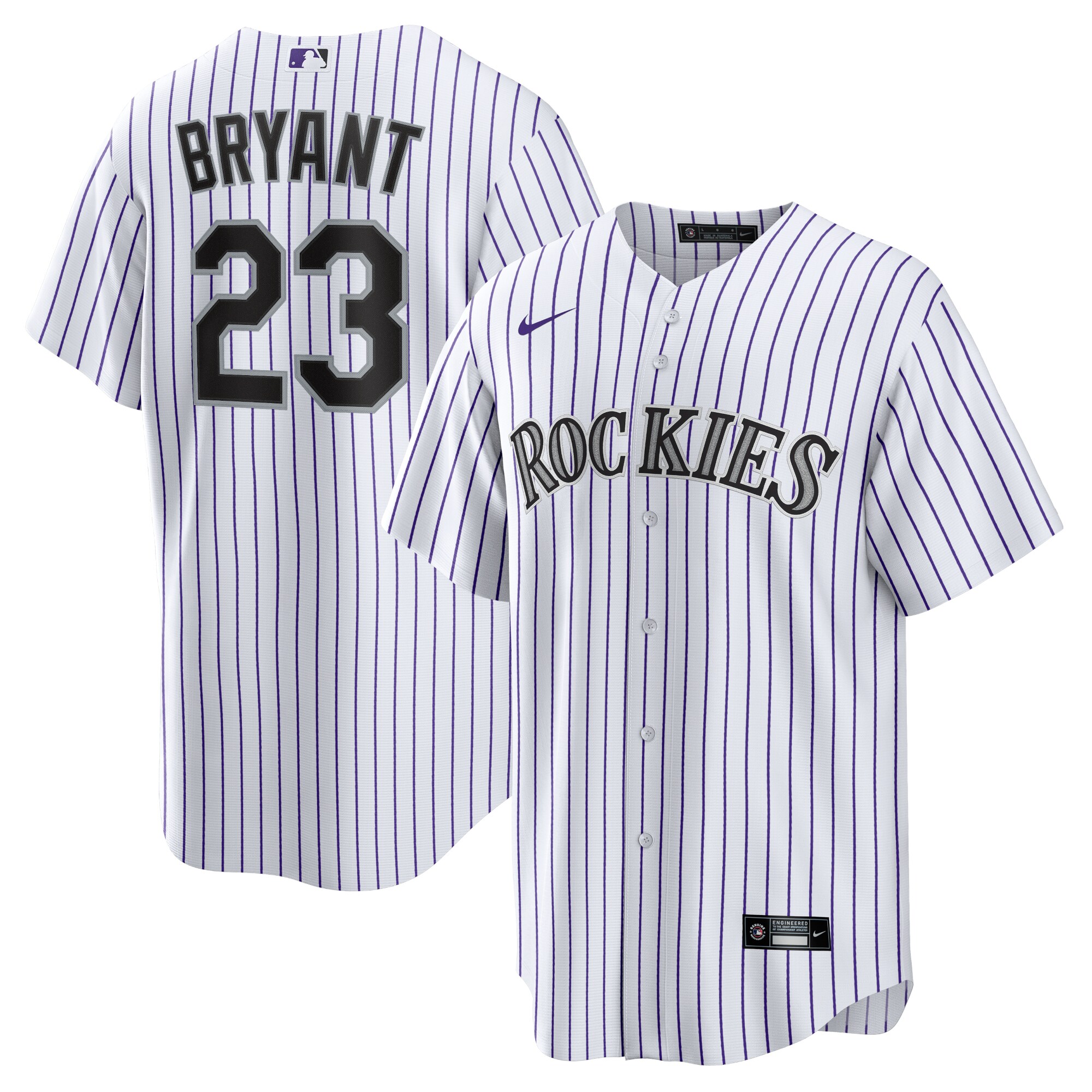 Kris Bryant Colorado Rockies Replica Player Jersey - White\/Purple cheap jerseys for sale - CheapJerseys.Shop