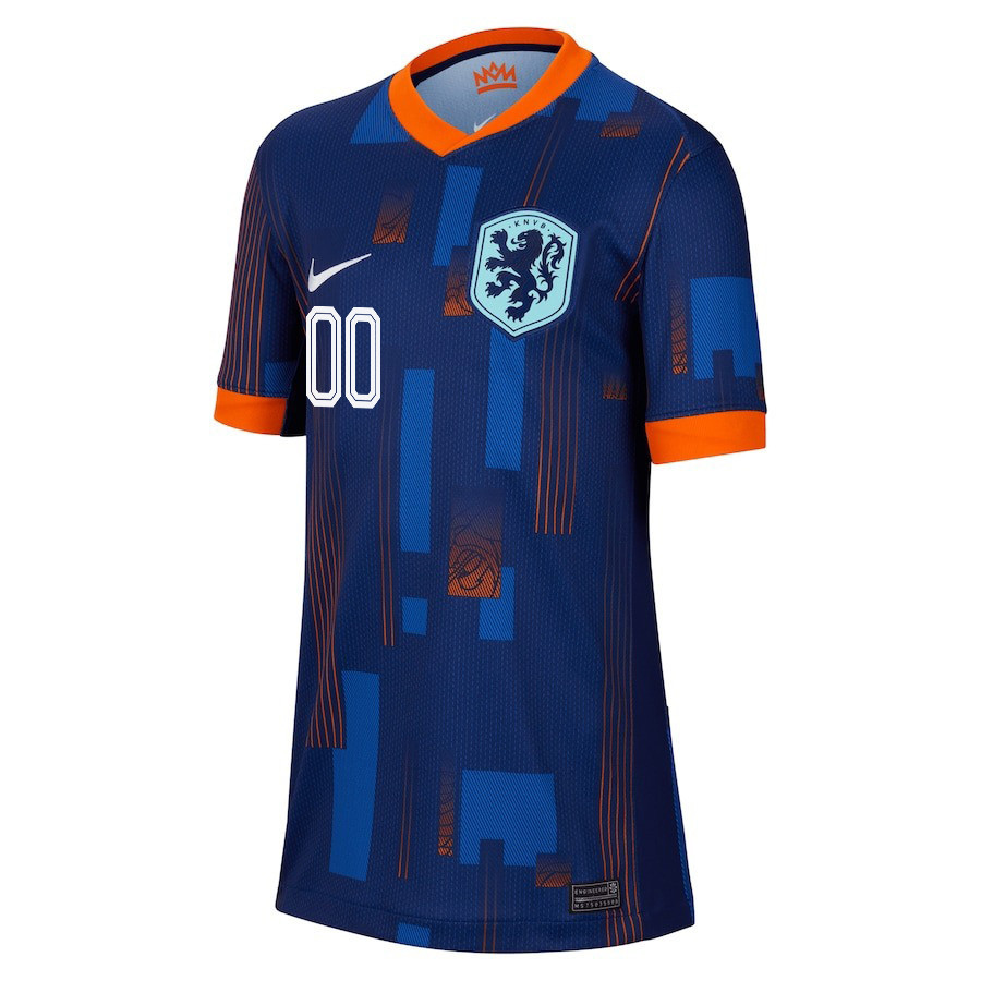 Netherlands National Team 2024/25 Away YOUTH Custom Jersey - Navy cheap jerseys for sale - CheapJerseys.Shop