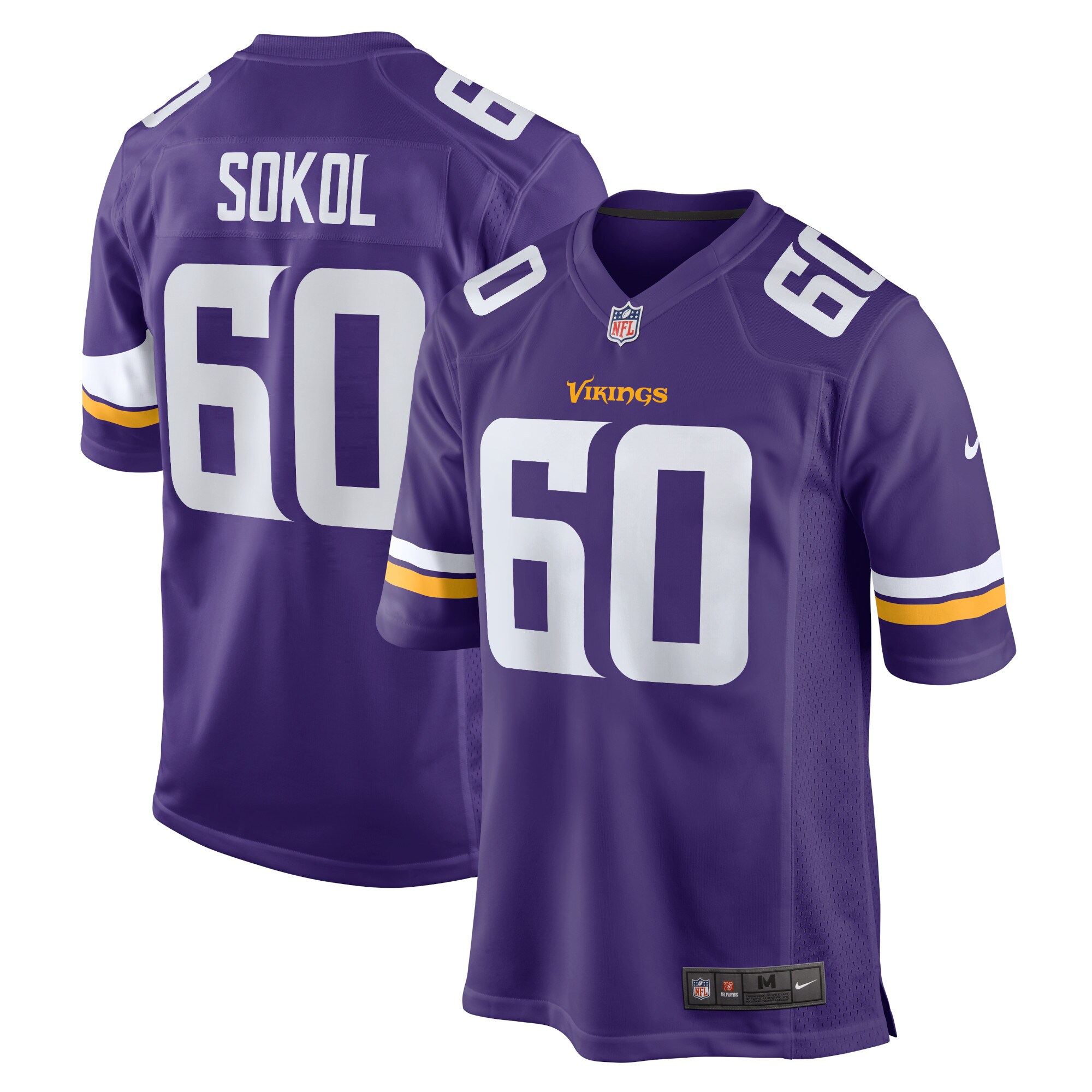 Josh Sokol Minnesota Vikings Home Game Player Jersey - Purple cheap jerseys for sale - CheapJerseys.Shop