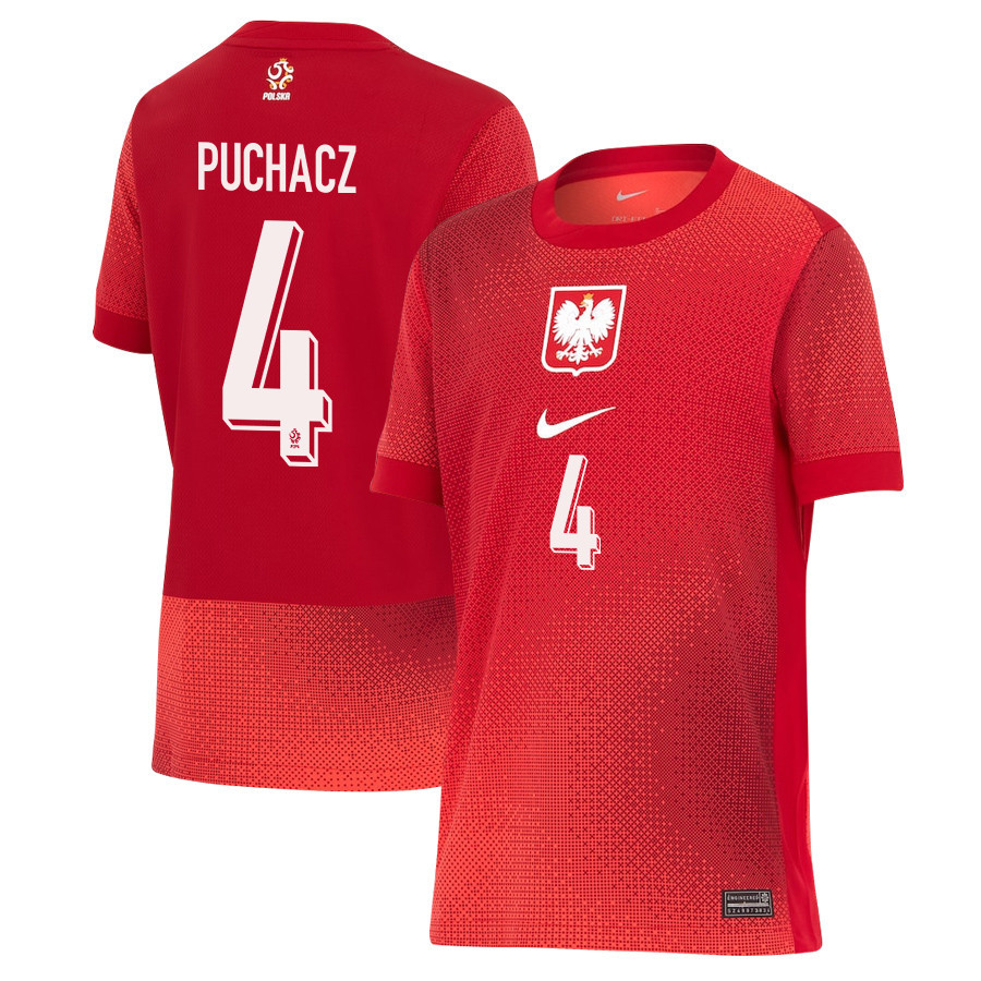 Tymoteusz Puchacz 4 Poland National Team 2024/25 Away YOUTH Jersey - Red cheap jerseys for sale - CheapJerseys.Shop