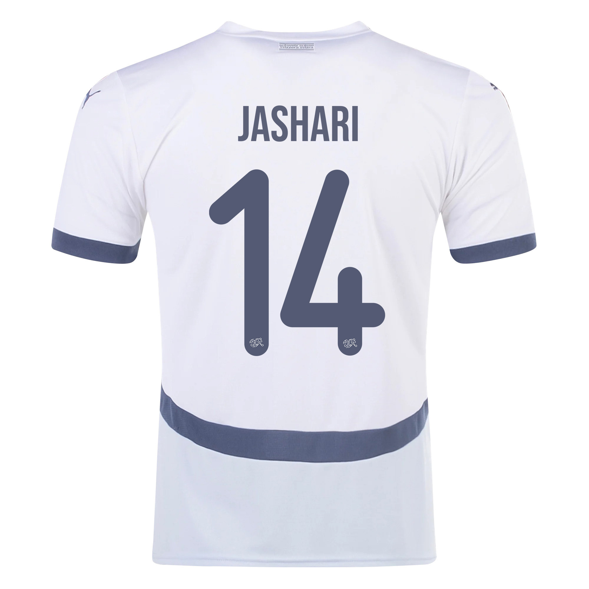 Ardon Jashari 14 Switzerland National Team 2024/25 Away Men Jersey - White cheap jerseys for sale - CheapJerseys.Shop