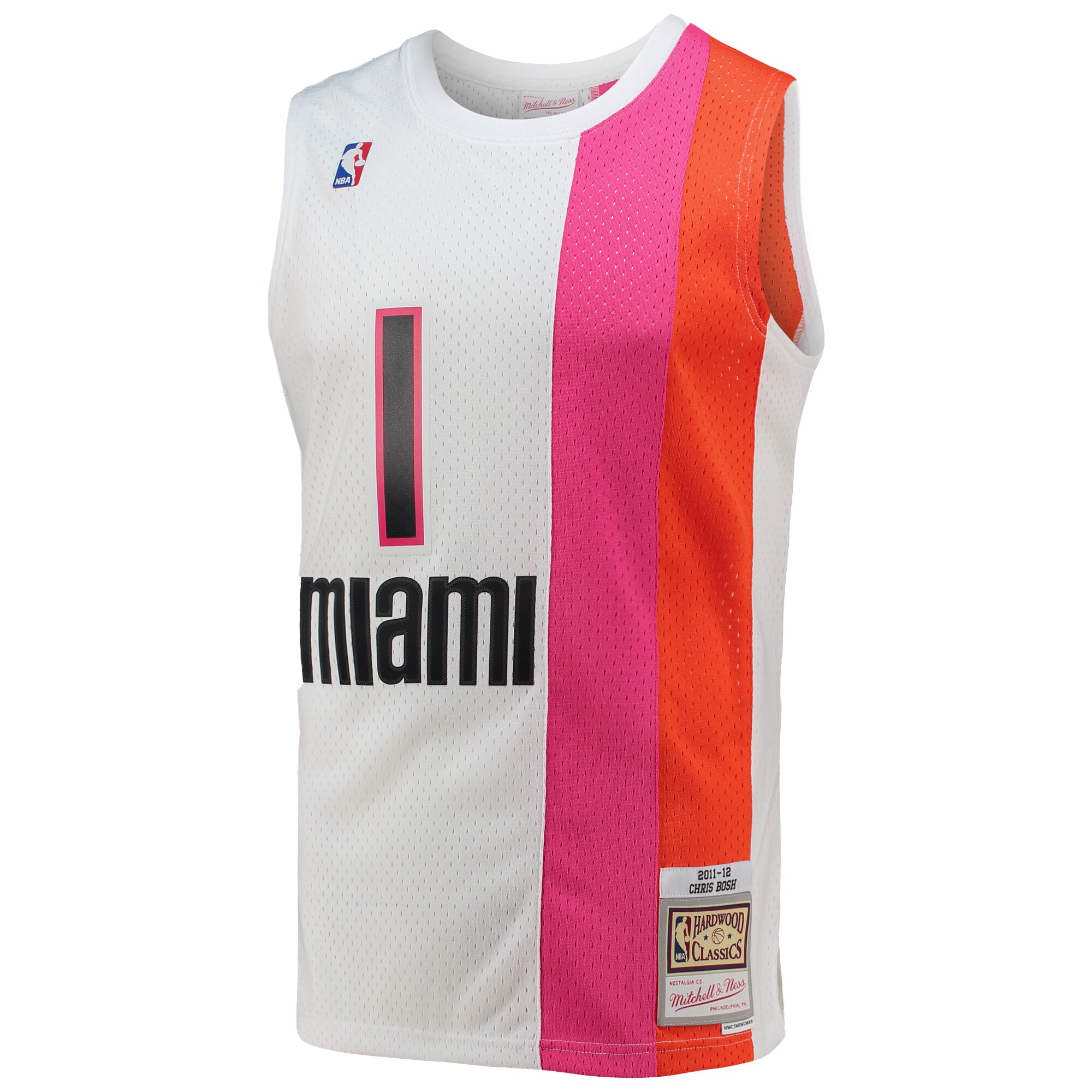 Chris Bosh Miami Heat Mitchell & Ness 2001\/02 Hardwood Classics Swingman Jersey - White cheap jerseys for sale - CheapJerseys.Shop
