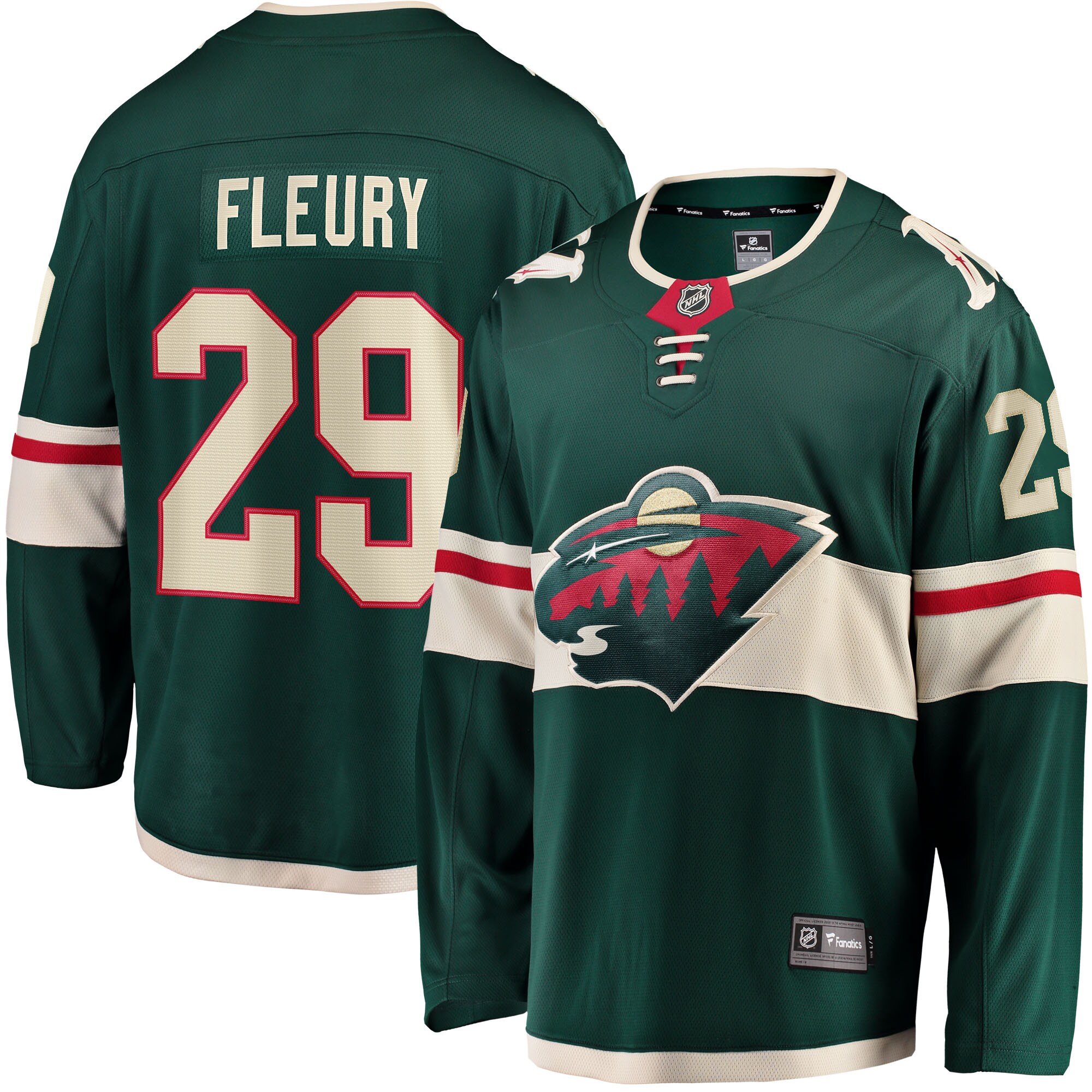 Marc-Andre Fleury Minnesota Wild Fanatics Youth Home Breakaway Player Jersey - Green cheap jerseys for sale - CheapJerseys.Shop