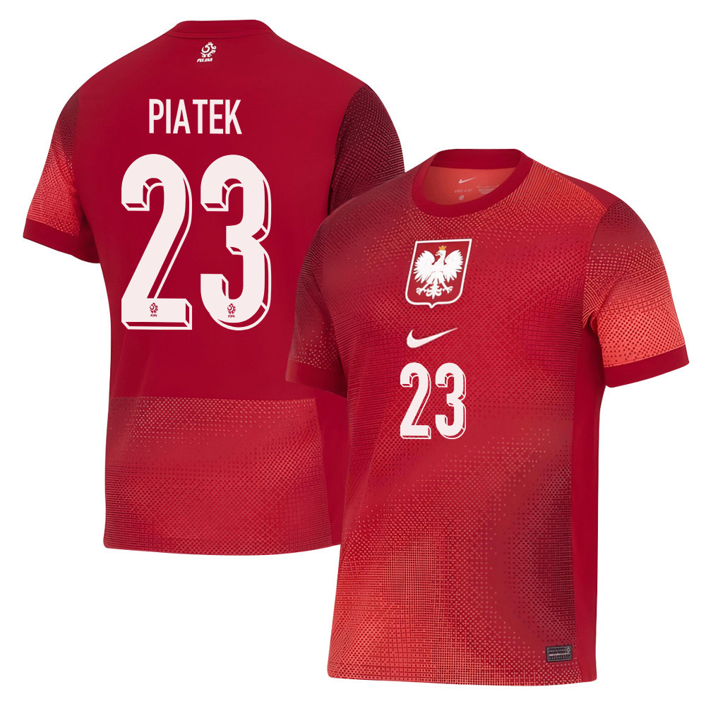 Krzysztof Piatek 23 Poland National Team 2024/25 Away Men Jersey - Red cheap jerseys for sale - CheapJerseys.Shop