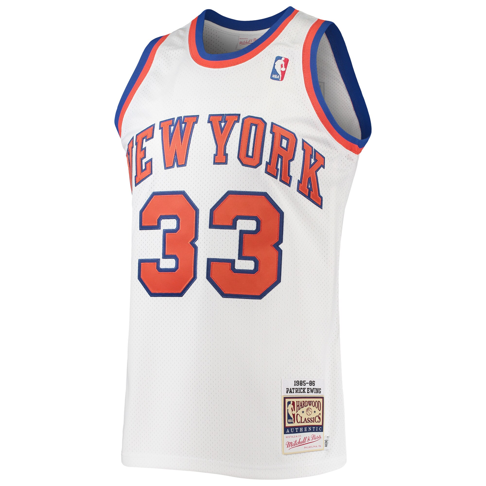 Patrick Ewing New York Knicks Mitchell & Ness 1985\/86 Hardwood Classics Authentic Jersey - White cheap jerseys for sale - CheapJerseys.Shop