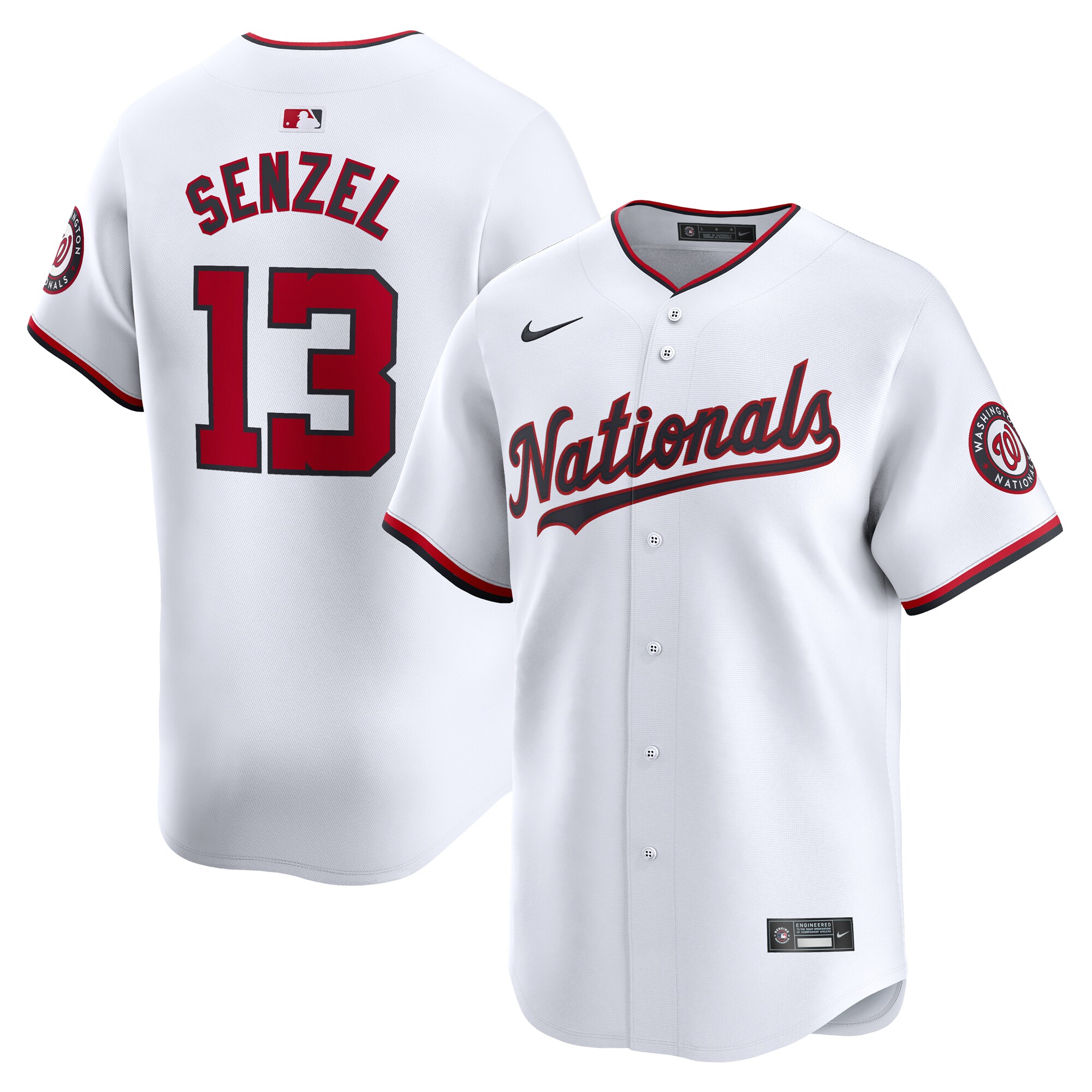 Nick Senzel Washington Nationals Home Limited Player Jersey - White cheap jerseys for sale - CheapJerseys.Shop