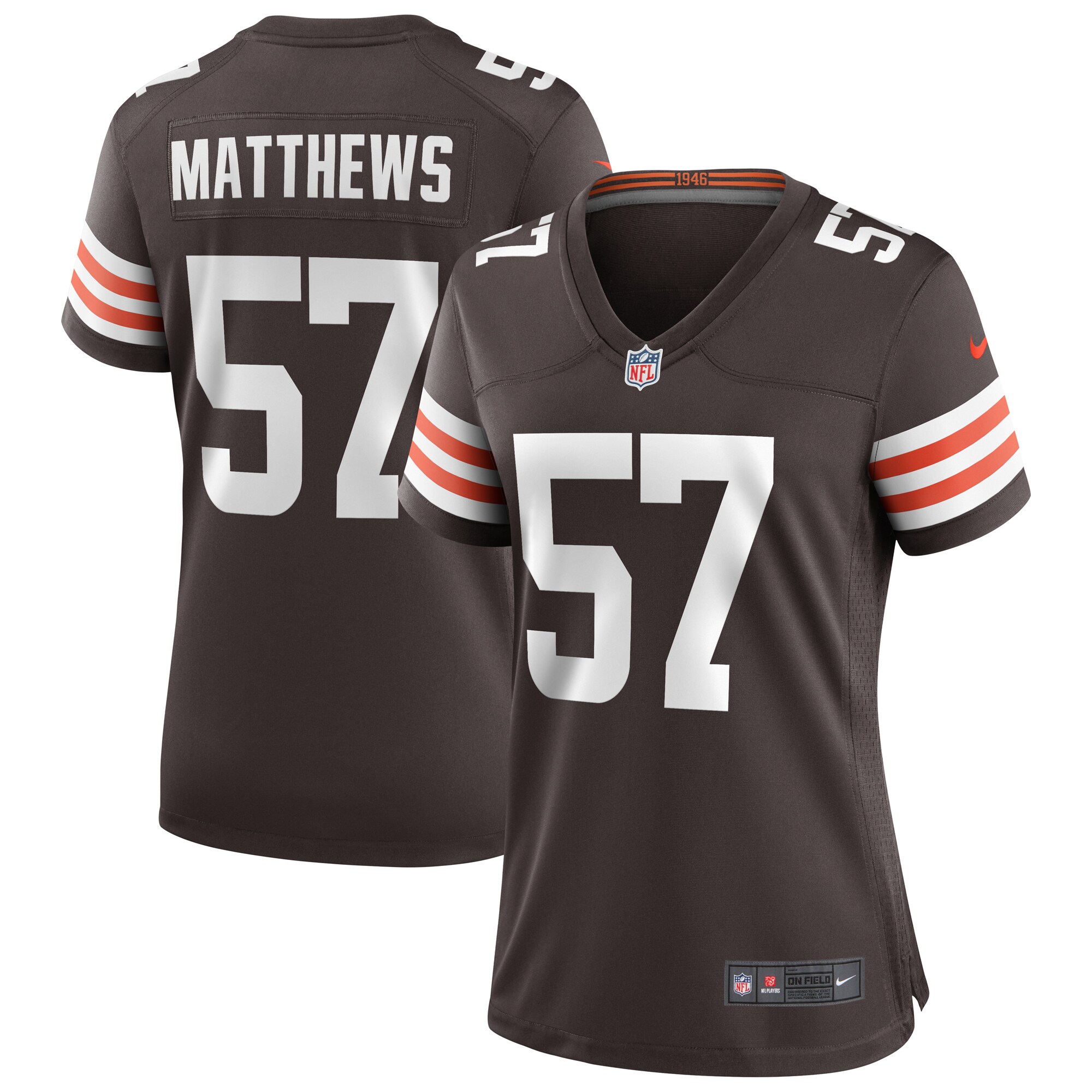 Clay Matthews Cleveland Browns Women's Game Retired Player Jersey - Brown cheap jerseys for sale - CheapJerseys.Shop