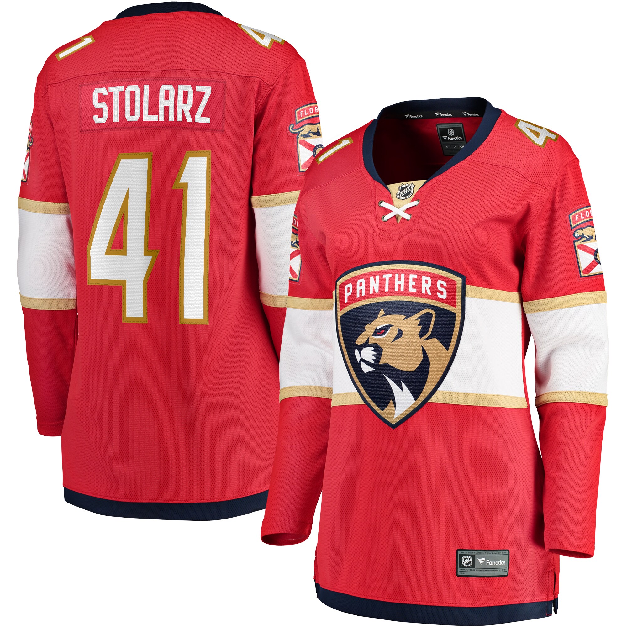 Anthony Stolarz Florida Panthers Fanatics Women's Home Breakaway Player Jersey - Red cheap jerseys for sale - CheapJerseys.Shop