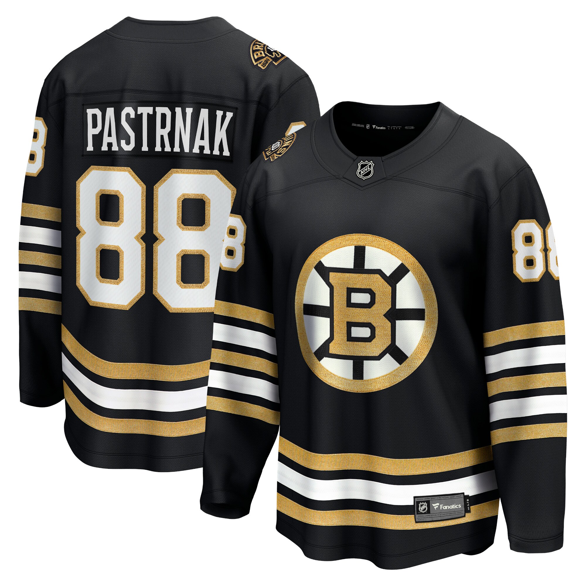 David Pastrnak Boston Bruins Fanatics 100th Anniversary Premier Breakaway Player Jersey - Black cheap jerseys for sale - CheapJerseys.Shop