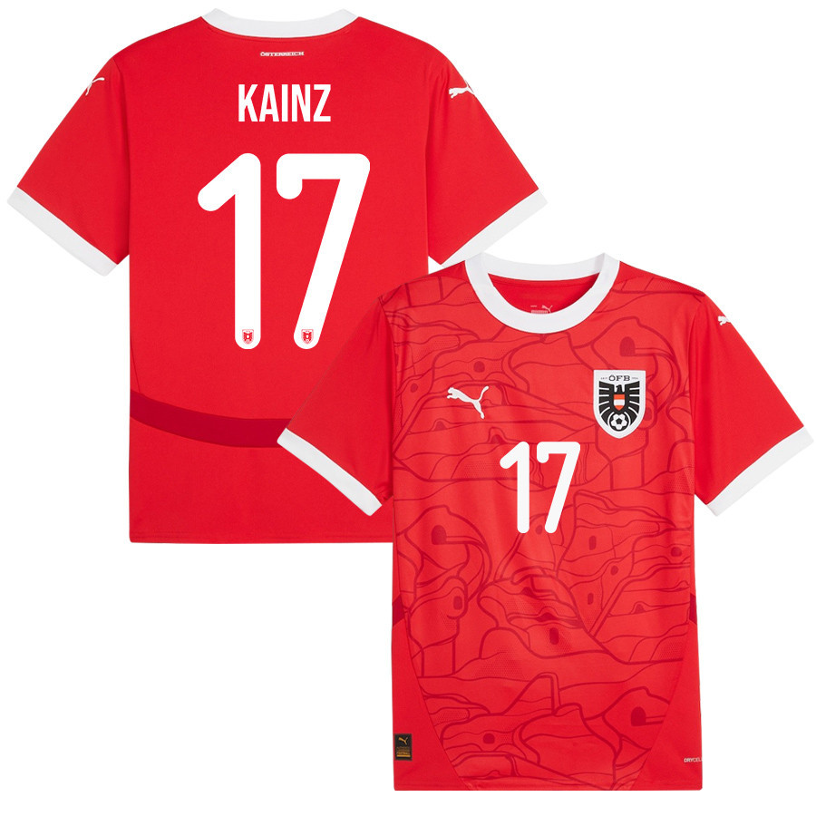 Florian Kainz 17 Austria National Team 2024/25 Home Men Jersey - Red cheap jerseys for sale - CheapJerseys.Shop