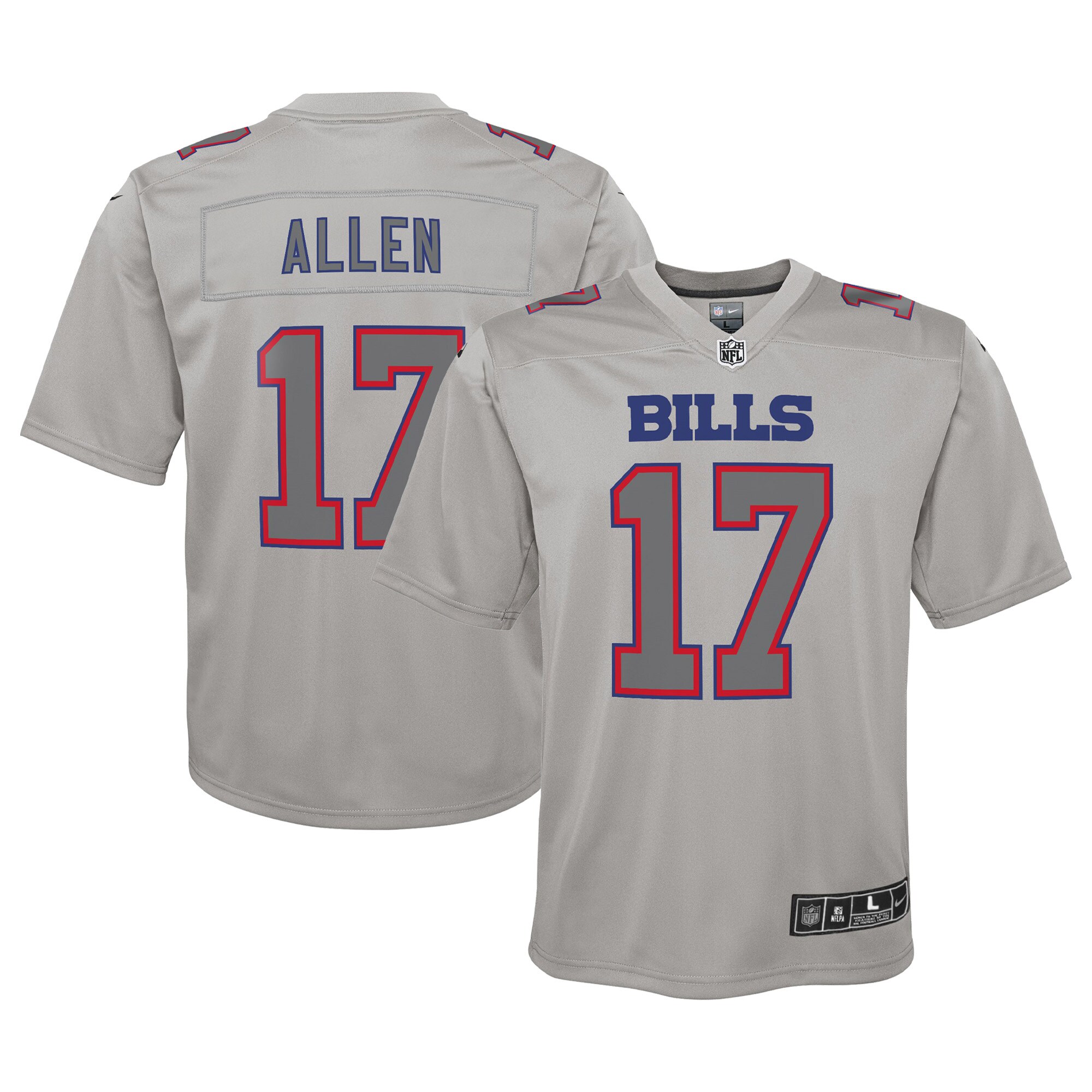 Josh Allen Buffalo Bills Youth Atmosphere Game Jersey - Gray cheap jerseys for sale - CheapJerseys.Shop