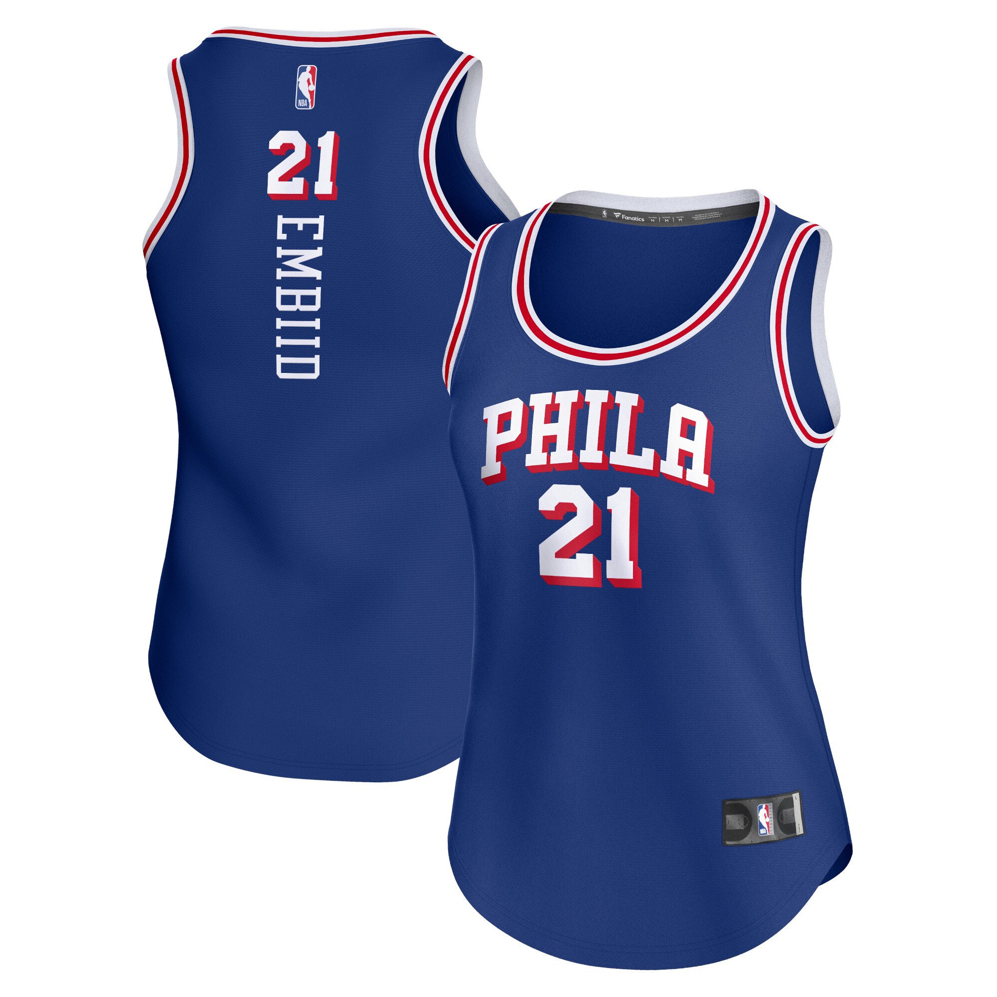 Joel Embiid Philadelphia 76ers Fanatics Women's Fast Break Player Jersey - Icon Edition - Royal cheap jerseys for sale - CheapJerseys.Shop