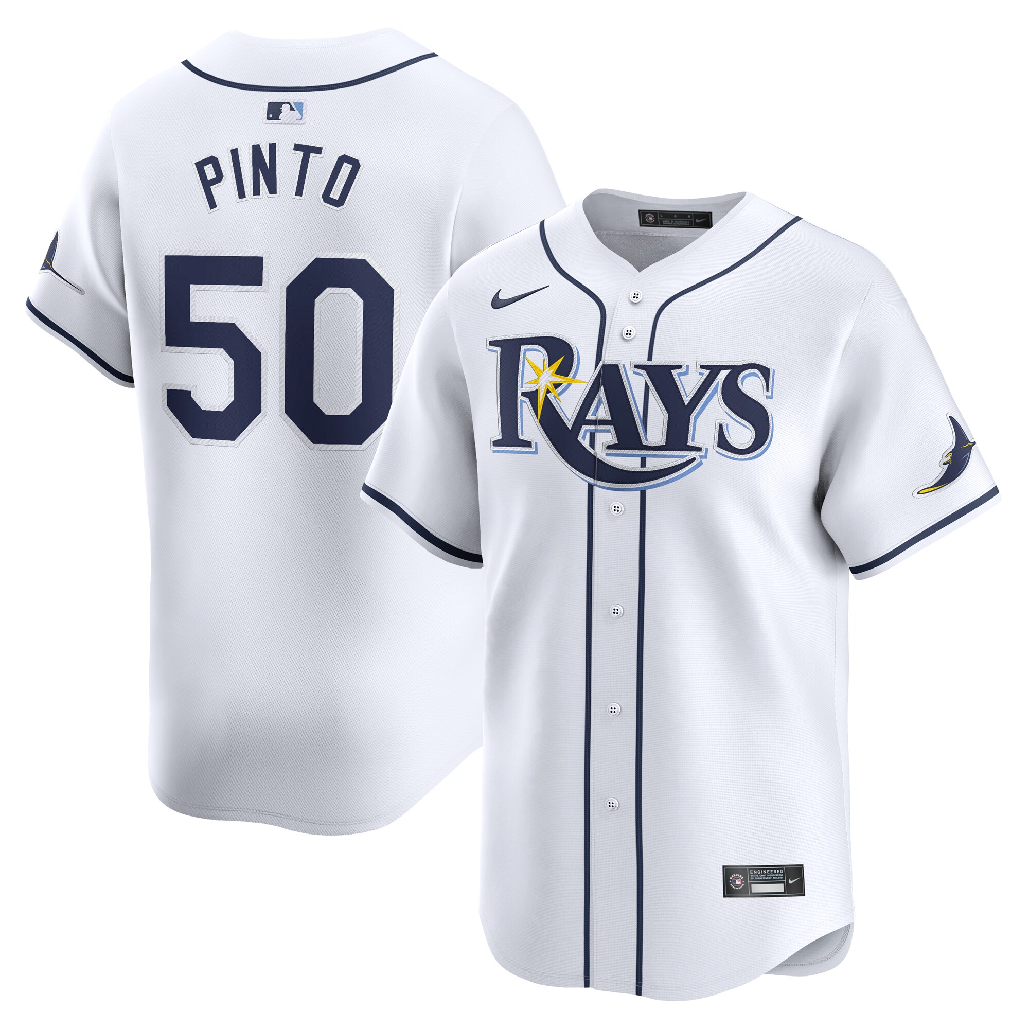Rene Pinto Tampa Bay Rays Home Limited Player Jersey - White cheap jerseys for sale - CheapJerseys.Shop
