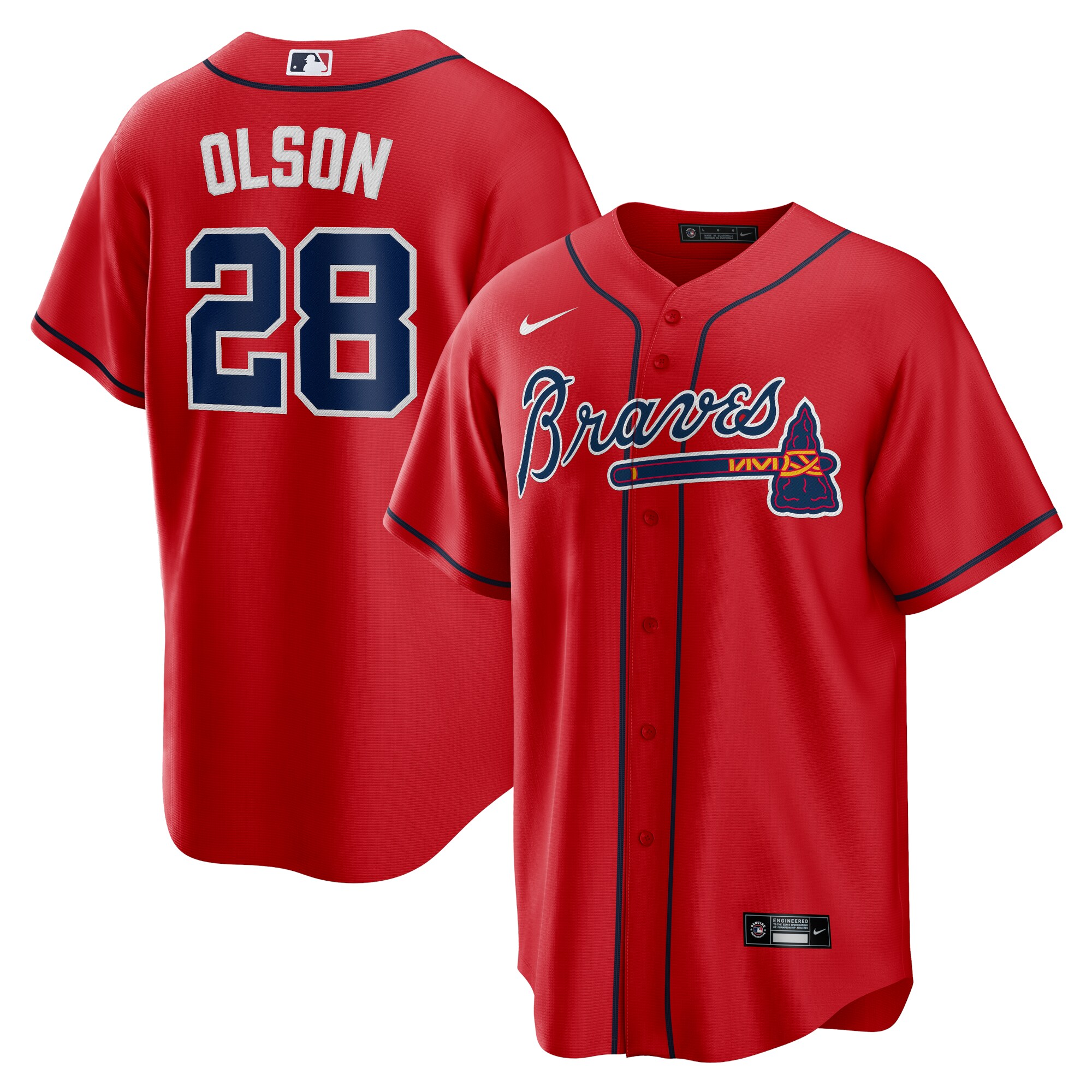 Matt Olson Atlanta Braves Alternate Replica Player Jersey - Red cheap jerseys for sale - CheapJerseys.Shop